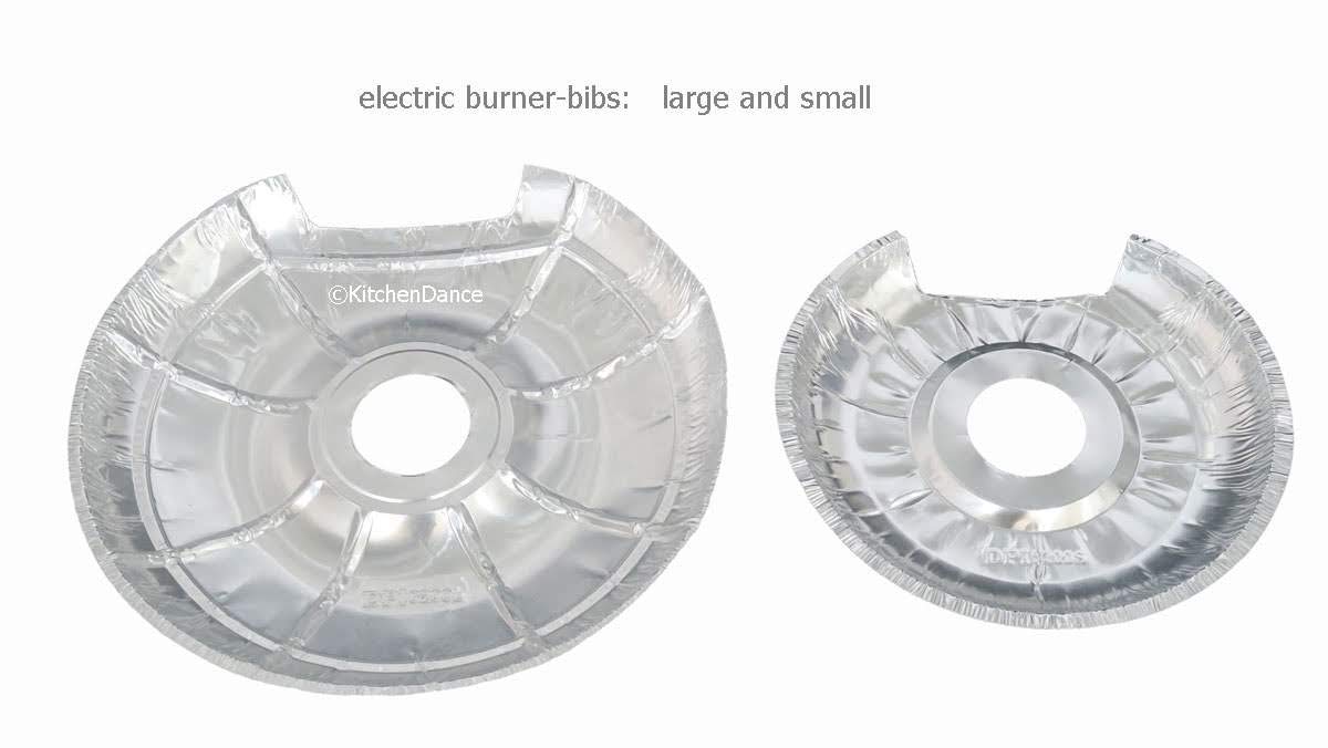 KitchenDance Disposable Electric Stove Burner Liners - 100 Pack (50 Large & 50 Small) Aluminum Foil Bibs for Gas & Electric Ranges | Oil & Food Splatter Protection | Easy Cleanup for Cooking, Grilling & Baking