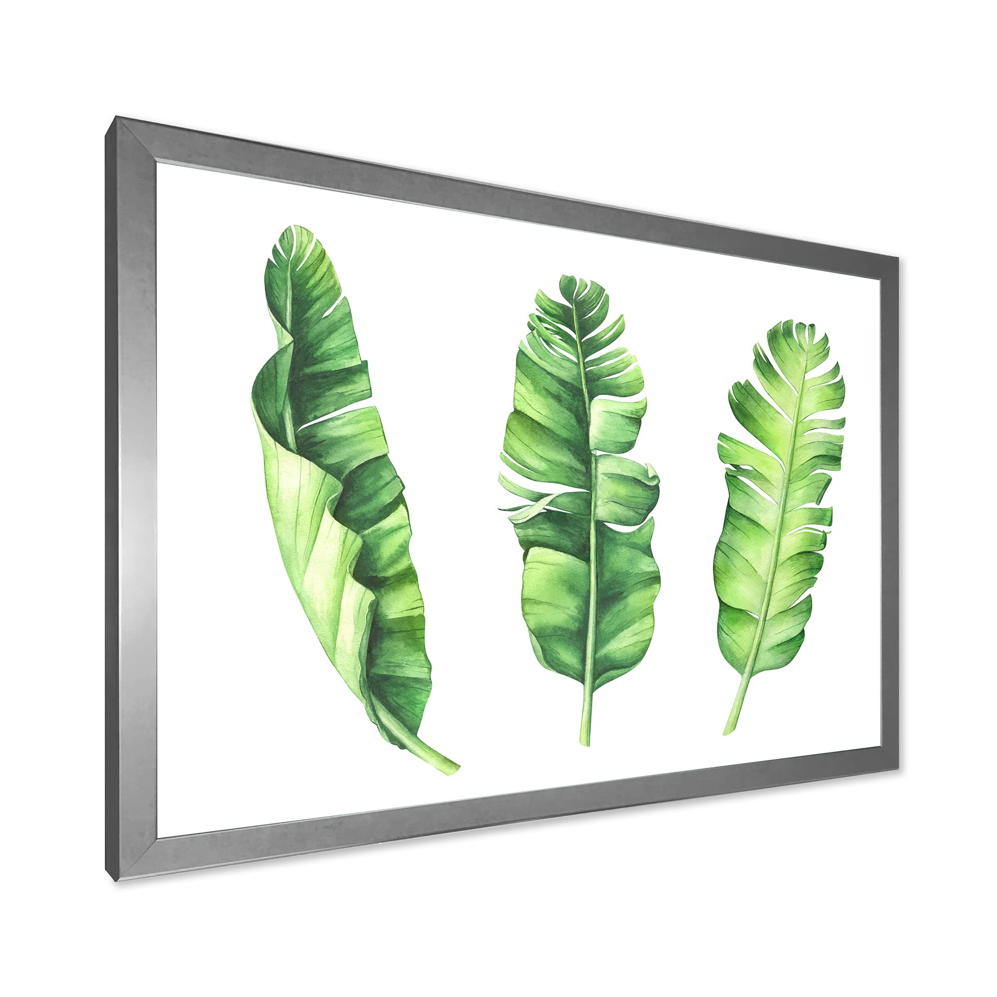 Farmhouse Tropical Banana Leaves Framed Wall Art Set - Perfect for Living Room, Bedroom, or Kitchen Decor