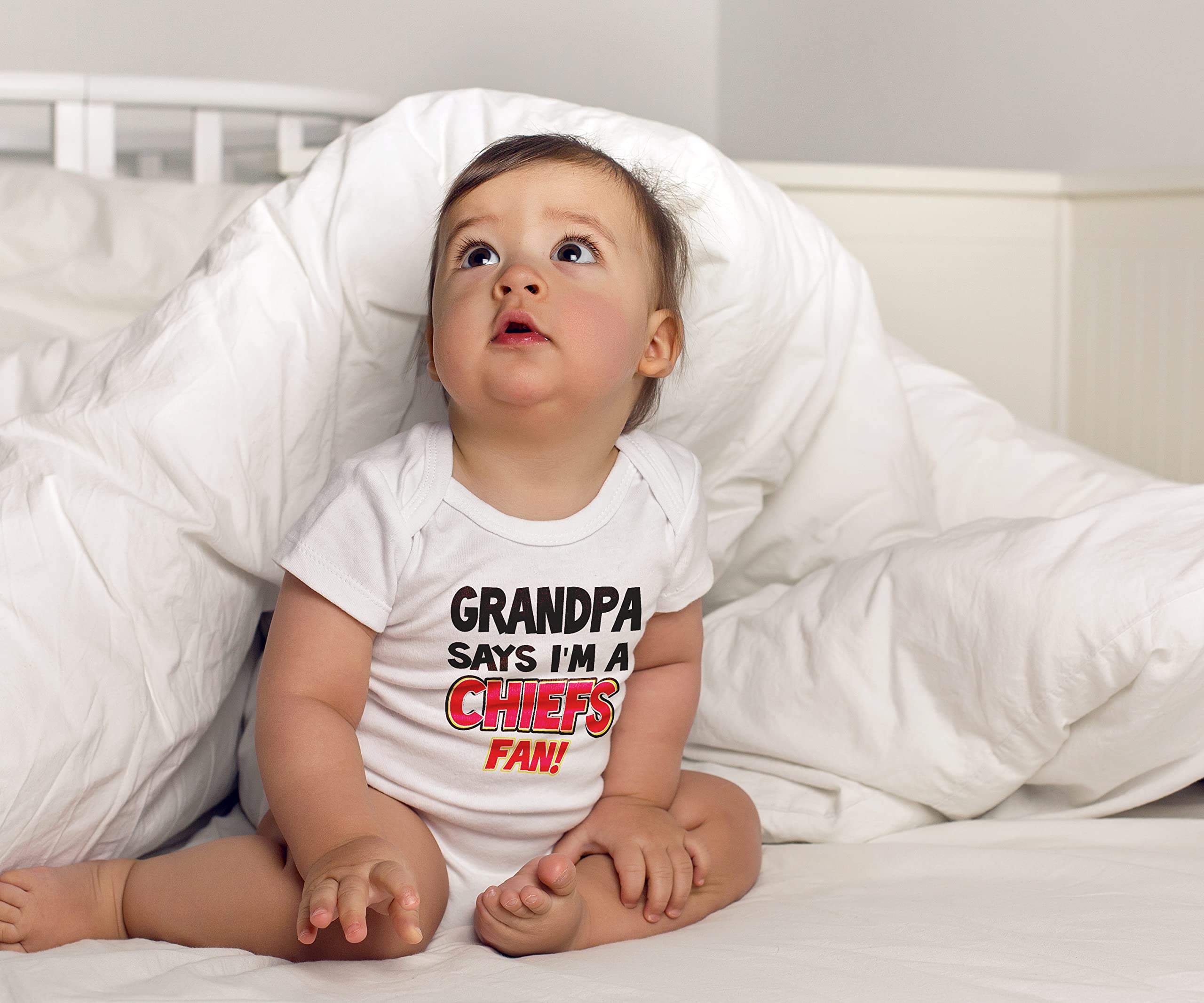 Baby Chiefs Fan Bodysuit - Grandpa's Gift for Game Day