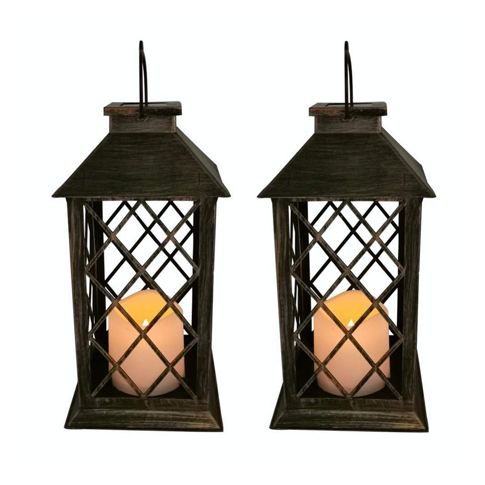 KOVOSCJ Vintage Solar Kerosene Lantern - Waterproof LED Flickering Flame Outdoor Light for Garden, Patio, Camping & Emergency Use | Solar Powered Hanging Decoration with Realistic Candle Effect