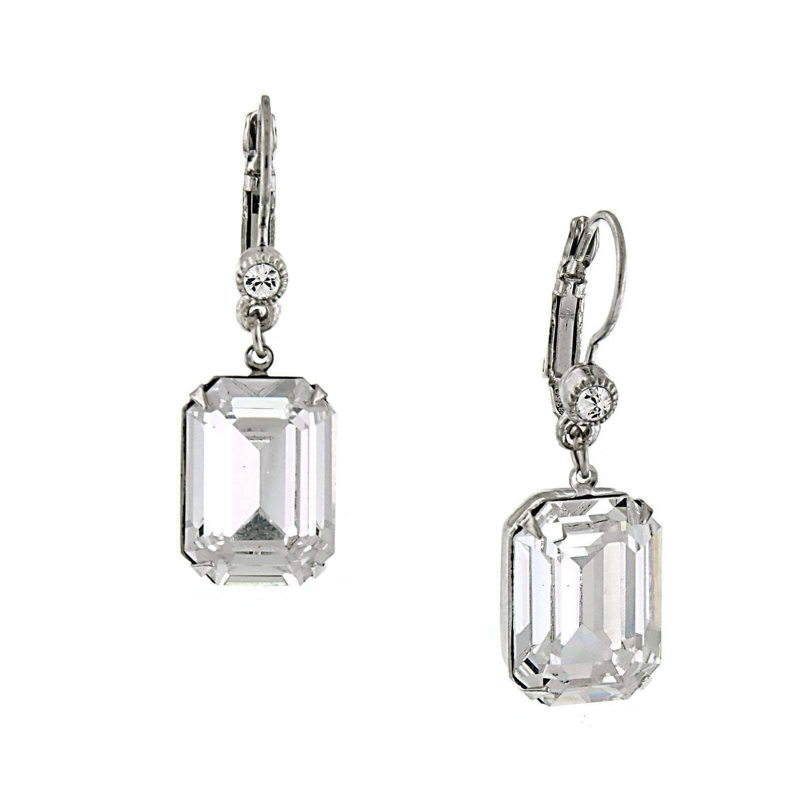 1928 Bridal Genuine Austrian Crystal Square Drop Earrings for Women - Elegant Wedding Jewelry Gift for Bride, Bridesmaids & Special Occasions