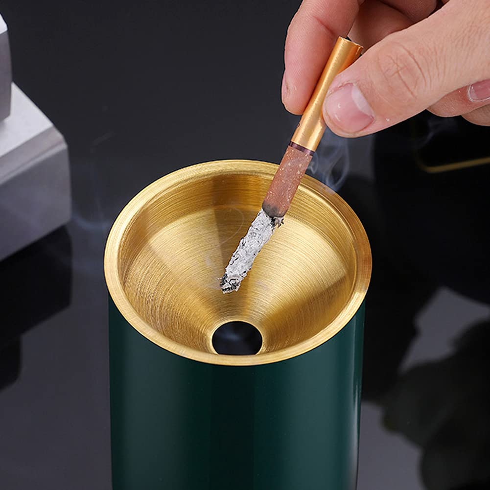 Premium Stainless Steel Car Ashtray - Detachable Windproof Smokeless Ash Tray with Funnel Lid | Universal Fit for Vehicles | Ideal for Road Trips, Camping & Outdoor Smoking