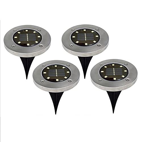 Waterproof Solar LED Lawn Lights Outdoor - 4 Pack Cold White Solar Powered Garden Path Lights for Yard, Walkway, Driveway & Landscape Decoration