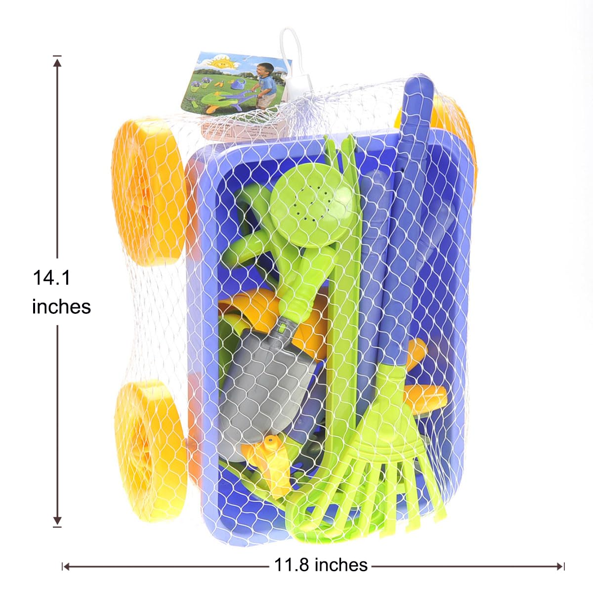 PowerTRC 15-Piece Kids Gardening Toy Set with Wagon - Outdoor Toddler Garden Tools for Sand, Beach & Yard Play - Pretend Play, Outdoor Activities & Educational Fun