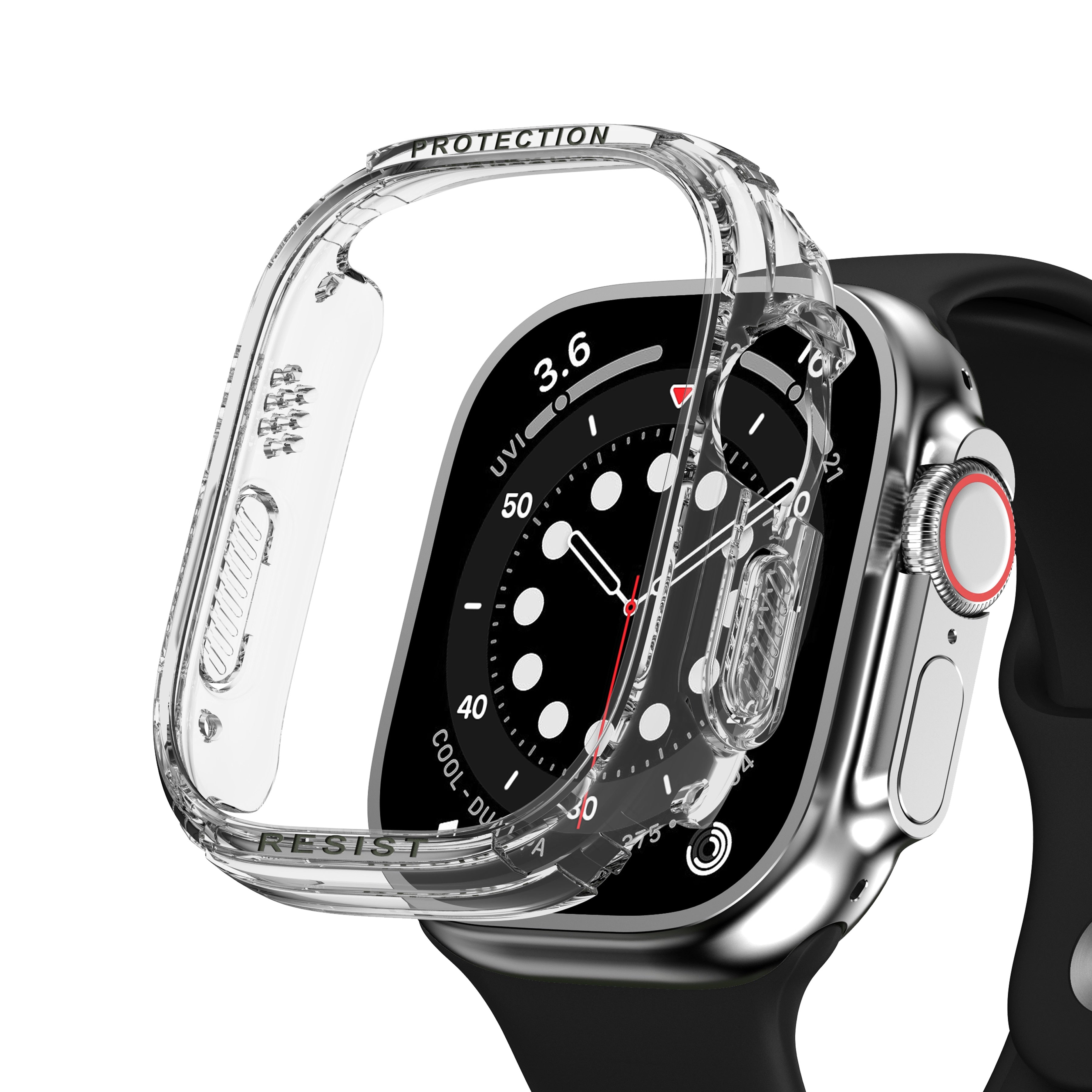 Clear Protective Case for Apple Watch Ultra 49mm - Durable Scratch-Resistant Cover for Workouts, Running & Outdoor Adventures