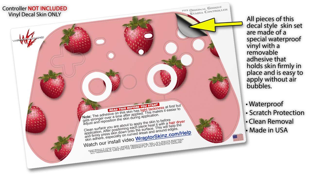 Google Stadia Controller Skin Decal - Strawberry Pink Wrap for Gaming