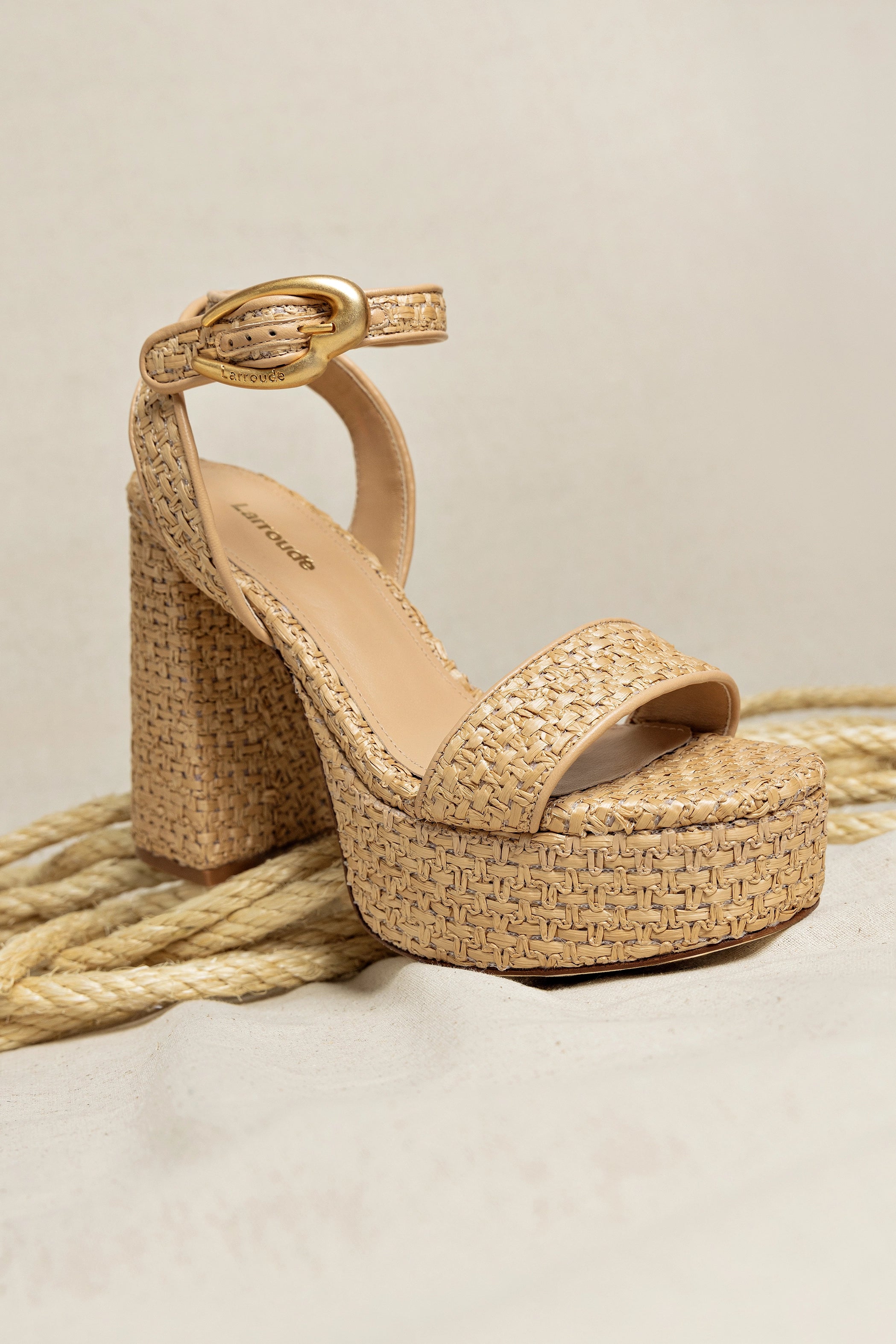 Dolly Verona Sandal - Women's Beige Leather & Natural Raffia Summer Sandals | Comfortable Casual Shoes for Beach, Vacation & Everyday Wear