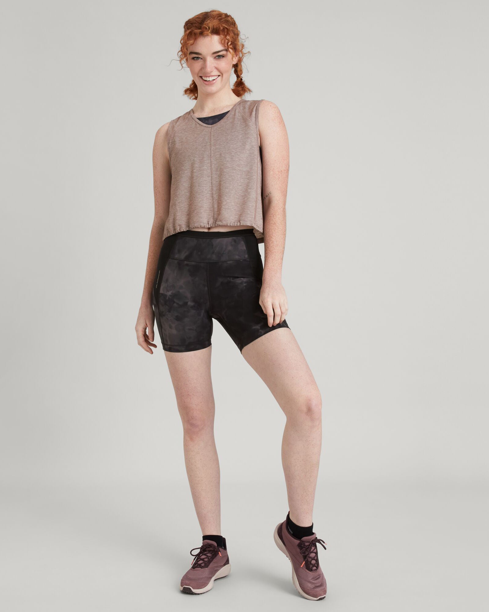 WELL.DER.NESS Women's Casual Ribbed Tank Top - Breathable Summer Cami for Workout, Yoga & Everyday Wear in Taupe