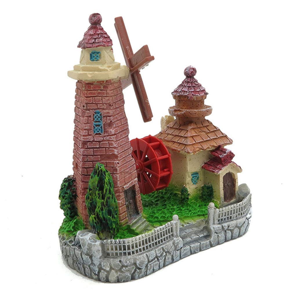 Balacoo Windmill Ornament - Aquarium Castle & Landscape Decor for Fish Tanks | Underwater Scenery, Fish Hideout & Tank Accessories | Perfect for Home Aquariums, Office Fish Tanks & Aquatic Displays