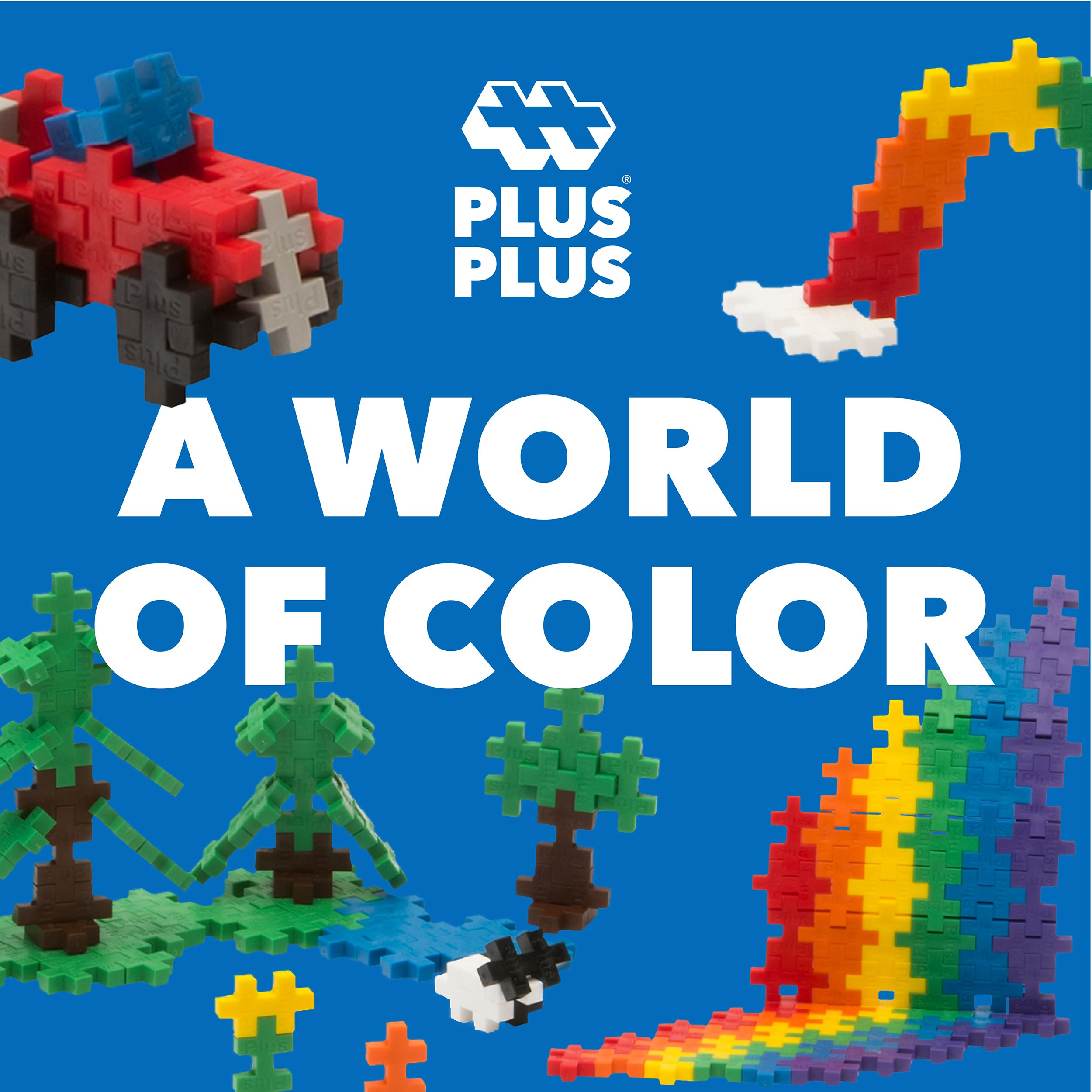 PLUS PLUS Open Play Building Set - 3,600 Piece STEM Construction Toy with Storage Tub | Basic Color Mix Interlocking Puzzle Blocks for Kids | Creative Learning & Educational Play | Perfect for Classroom, Birthday Gifts & Family Bonding Activities