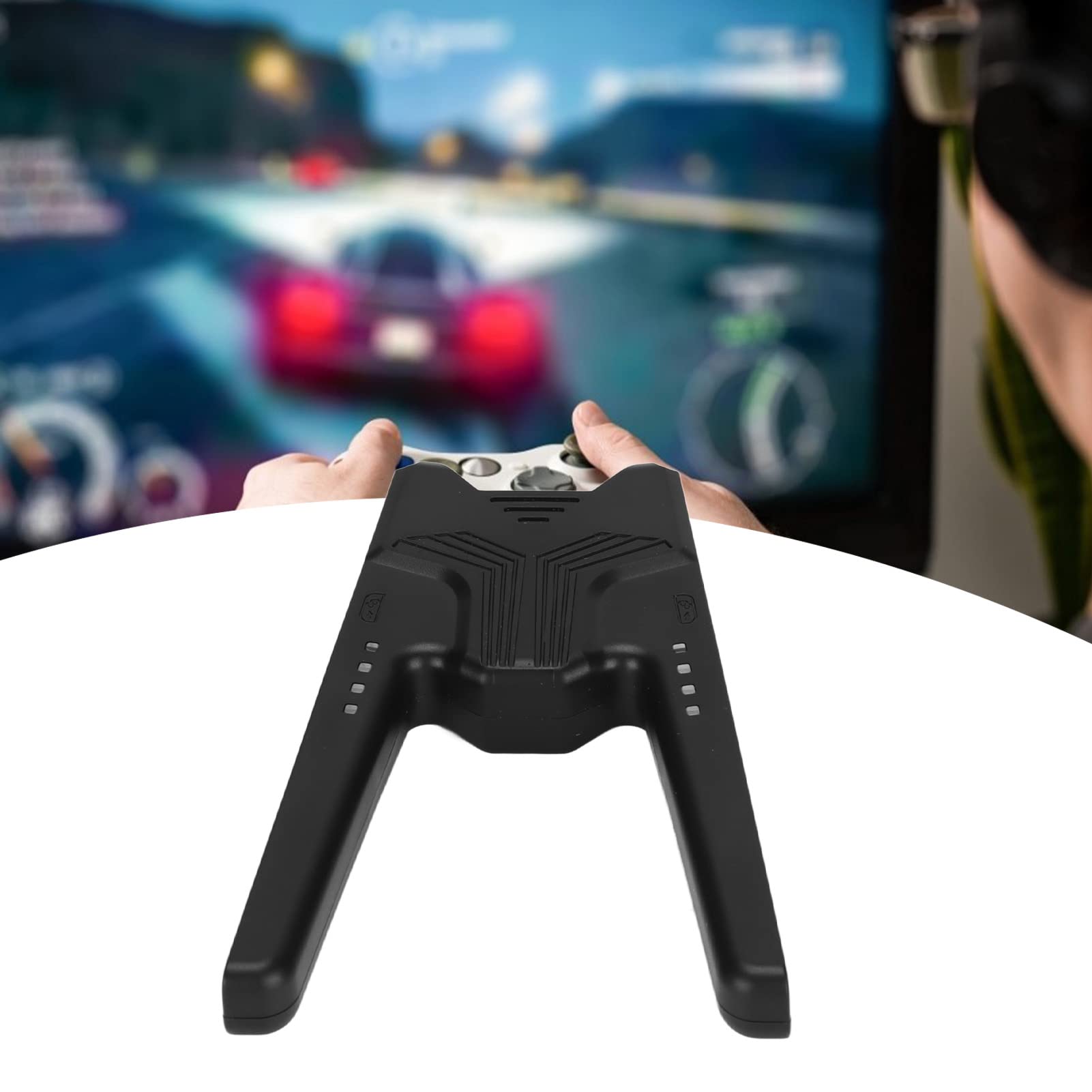 Joy-Con Charging Grip with USB-C - Portable V-Shaped Controller Holder for Nintendo Switch | Charge While Playing for Left & Right Joy-Cons | Perfect for Gaming Sessions & Travel