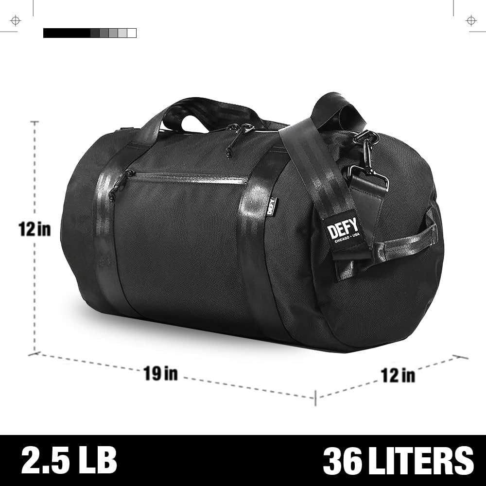 DEFY VerBockel Roll Top Backpack 2.0 - Waterproof 28-40L Travel Backpack for Men with Laptop Sleeve | Durable Ballistic Nylon Daypack for Hiking, Commuting & Business Travel | Black Utility Backpack