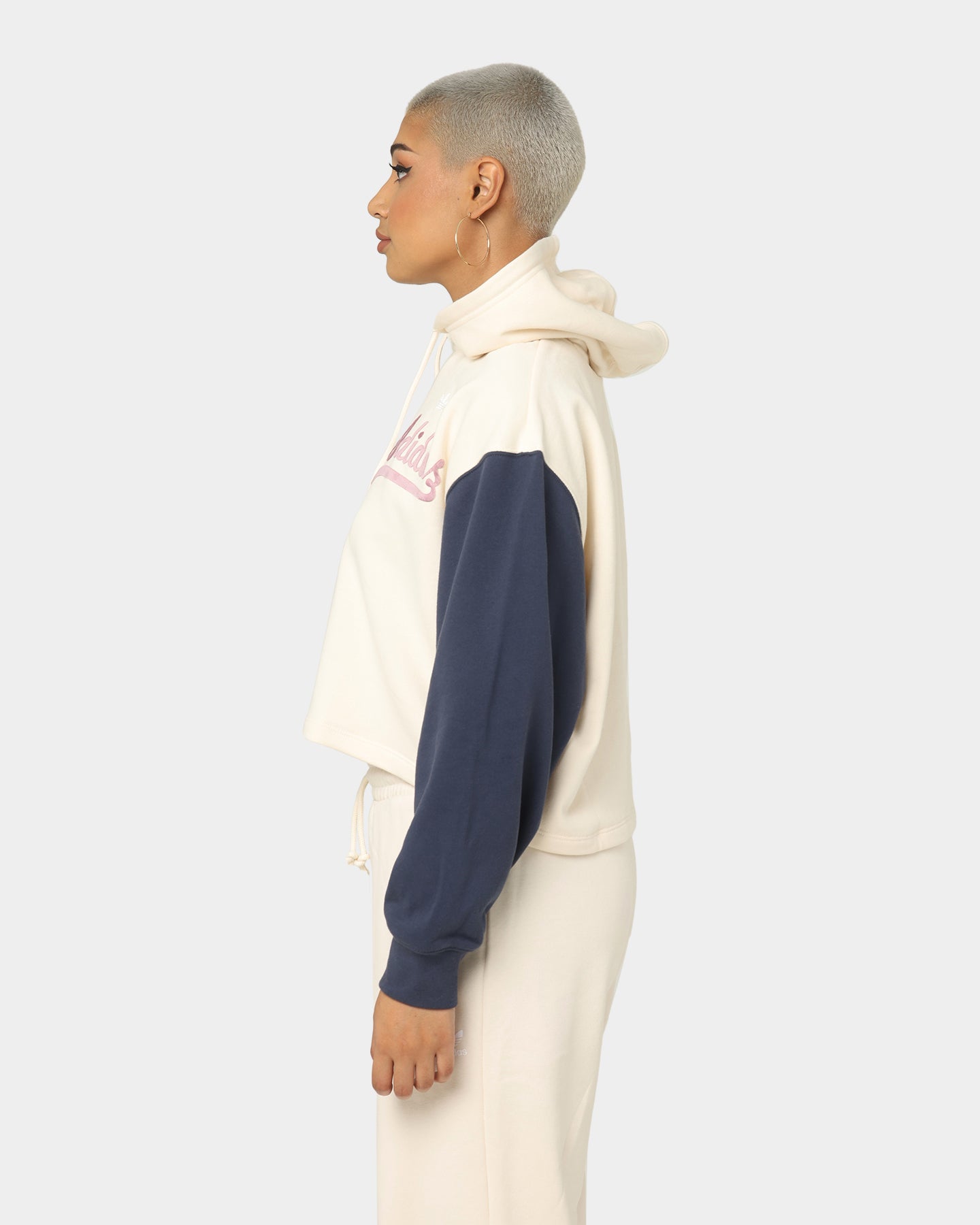 Adidas Women's Modern Basketball Hoodie - Wonder White/Shadow Navy - Stylish & Comfortable for Casual Wear, Gym & Street Fashion
