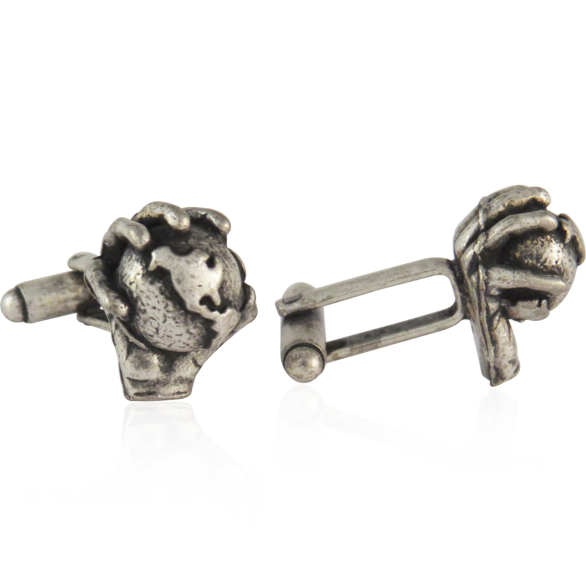 Premium World in Hands Cufflinks Set with Elegant Gift Box - Perfect for Weddings, Business Meetings & Formal Events