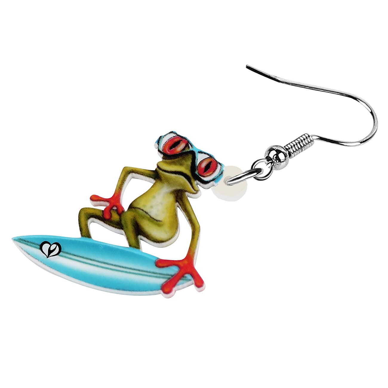 BONSNY Acrylic Sweet Frog Skateboard Drop Dangle Earrings for Women - Cute Novelty Jewelry Gifts for Skaters, Punk Fashion & Unique Style Lovers - Perfect for Concerts, Parties & Everyday Wear