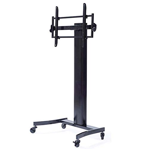Premium Curved Wood TV Stand with Mount for 40-70 Inch Flat Screen TVs - Modern Black Entertainment Center for Living Room, Bedroom & Home Theater
