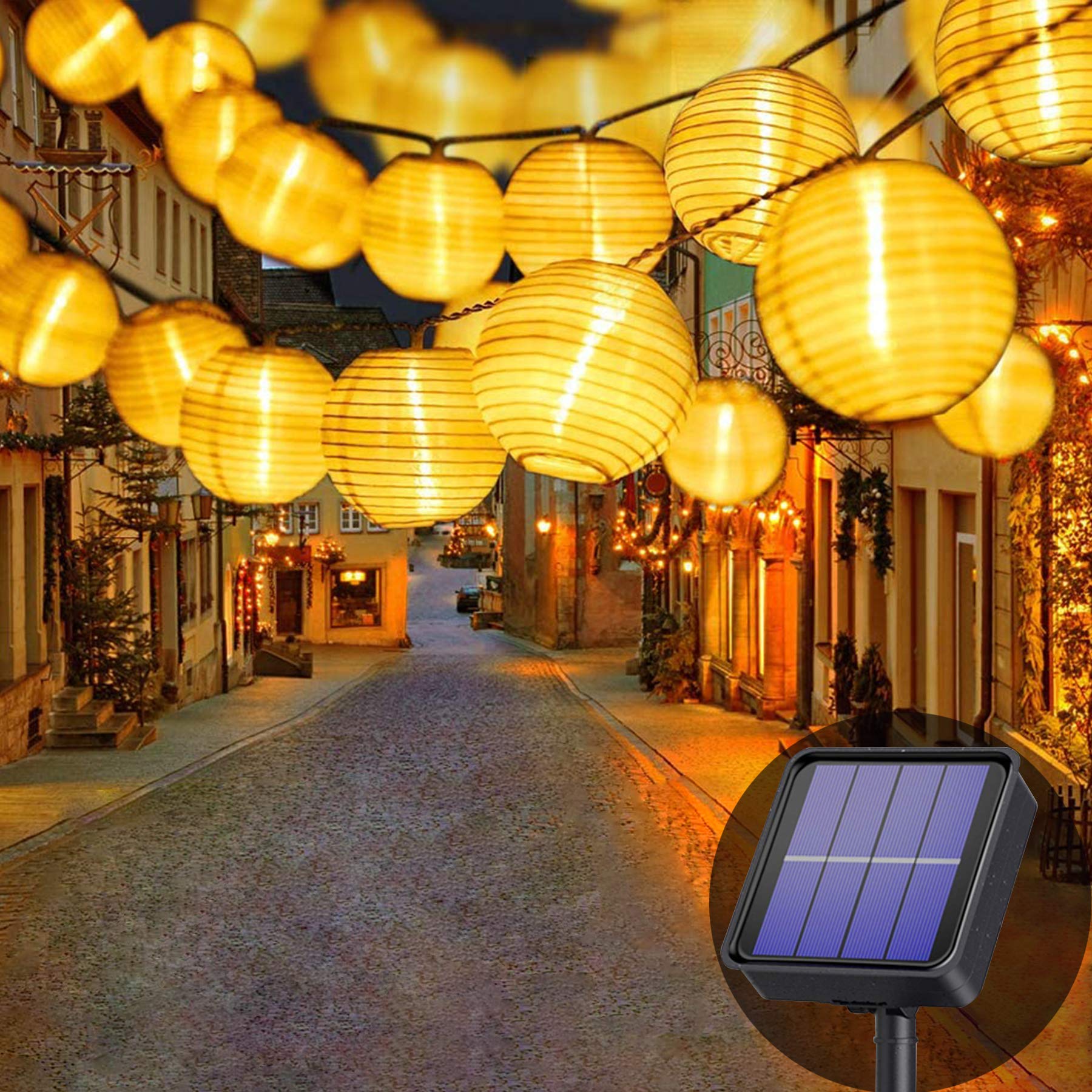 Lezonic Solar String Lights Outdoor, 8 Modes, 30 LED Fairy Lights - Solar Powered Garden Lights for Patio, Balcony, Wedding, Christmas & Party Decor (Warm White) - Perfect for Backyard, BBQ Nights & Holiday Celebrations