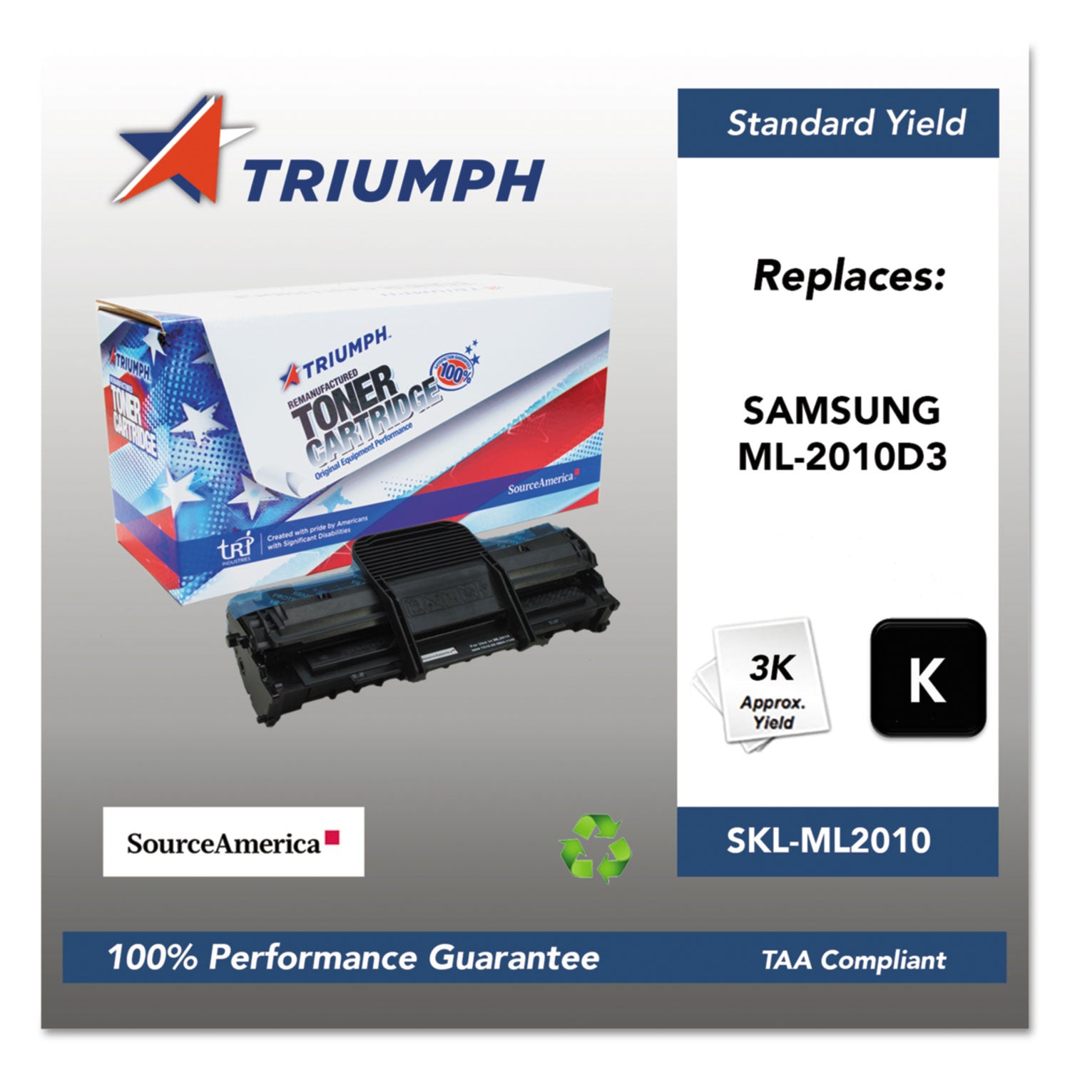 Remanufactured ML 2010D3 (ML2010) Black Toner Cartridge - 3000 Page Yield - Compatible with Lexmark Printers - Ideal for Office & Home Printing