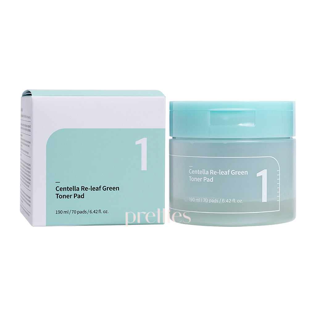 Numbuzin No.1 Centella Re Leaf Green Toner Pad - 70 Count | Soothing & Hydrating Facial Toner Pads for Sensitive Skin | Korean Skincare for Acne, Redness & Pores | Perfect for Daily Skincare Routine & Travel