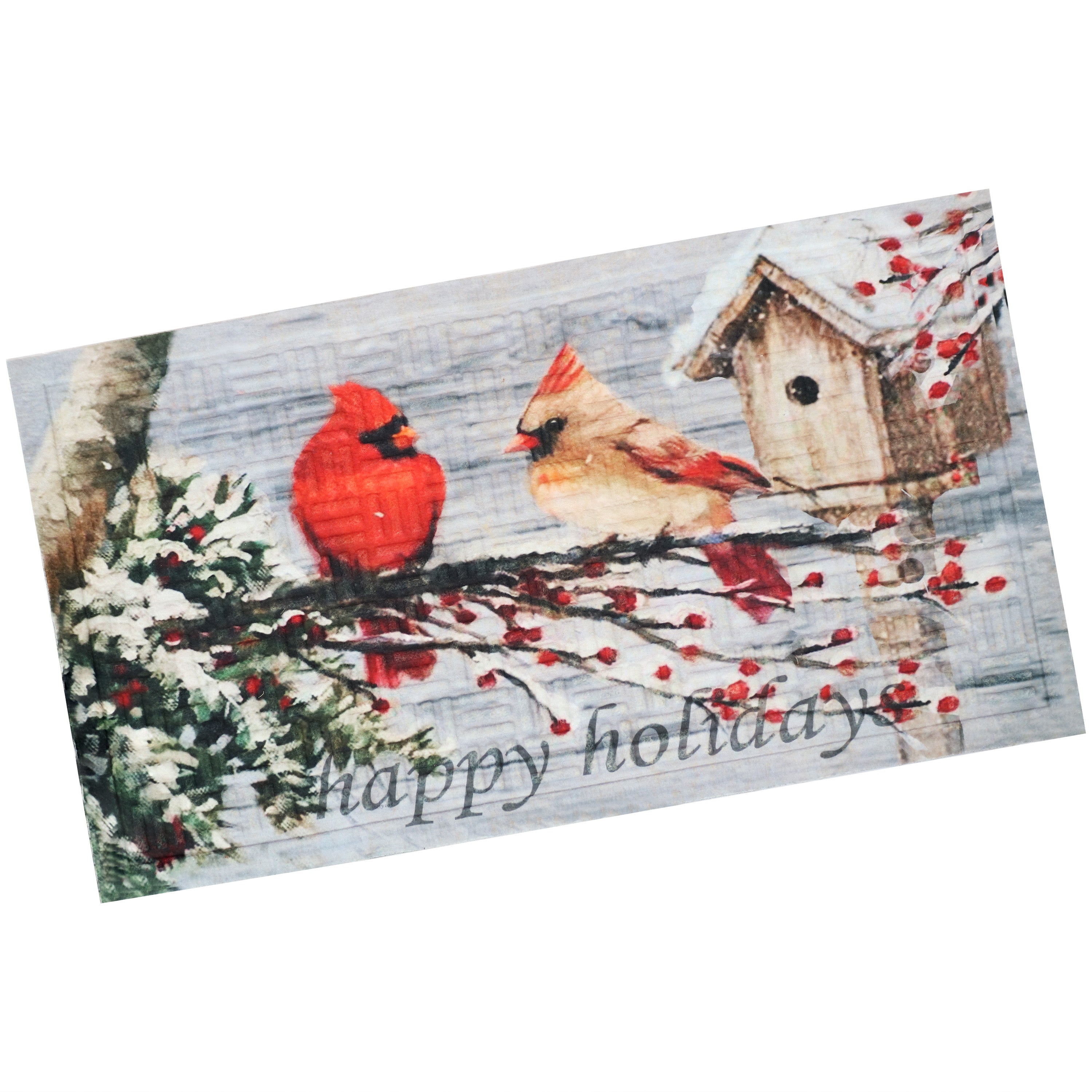Sunnydaze 17.5 x 29 Indoor Holiday Doormat - Non-Slip Christmas Welcome Mat for Front Door, Porch, and Entryway Decorations