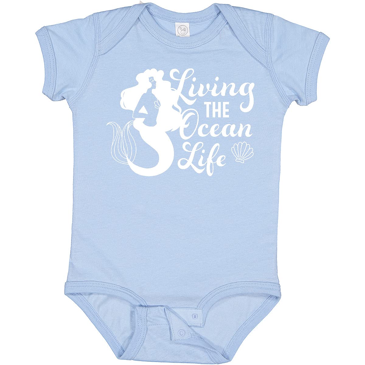 Inktastic Living The Ocean Life Mermaid Silhouette Baby Bodysuit - Soft Cotton Infant Onesie for Beach Vacation, Mermaid Theme Party & Newborn Photo Shoots