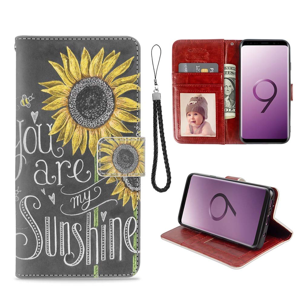 Samsung Galaxy S9 Wallet Case - PU Leather Flip Cover with Card Slot & Kickstand | Shockproof Protective Phone Case for Samsung S9 - Perfect for Travel, Work & Daily Use