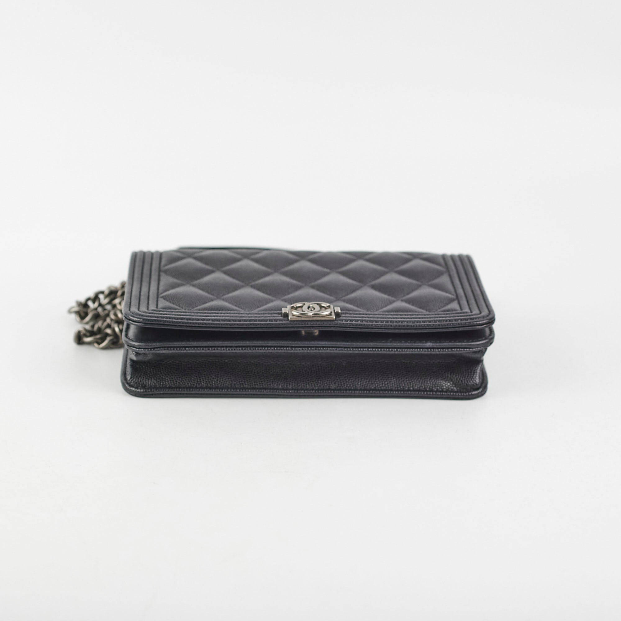 Chanel Caviar Leather Boy Wallet on Chain WOC Black 30 Series - Luxury Crossbody Bag for Women, Perfect for Evening Events & Daily Use