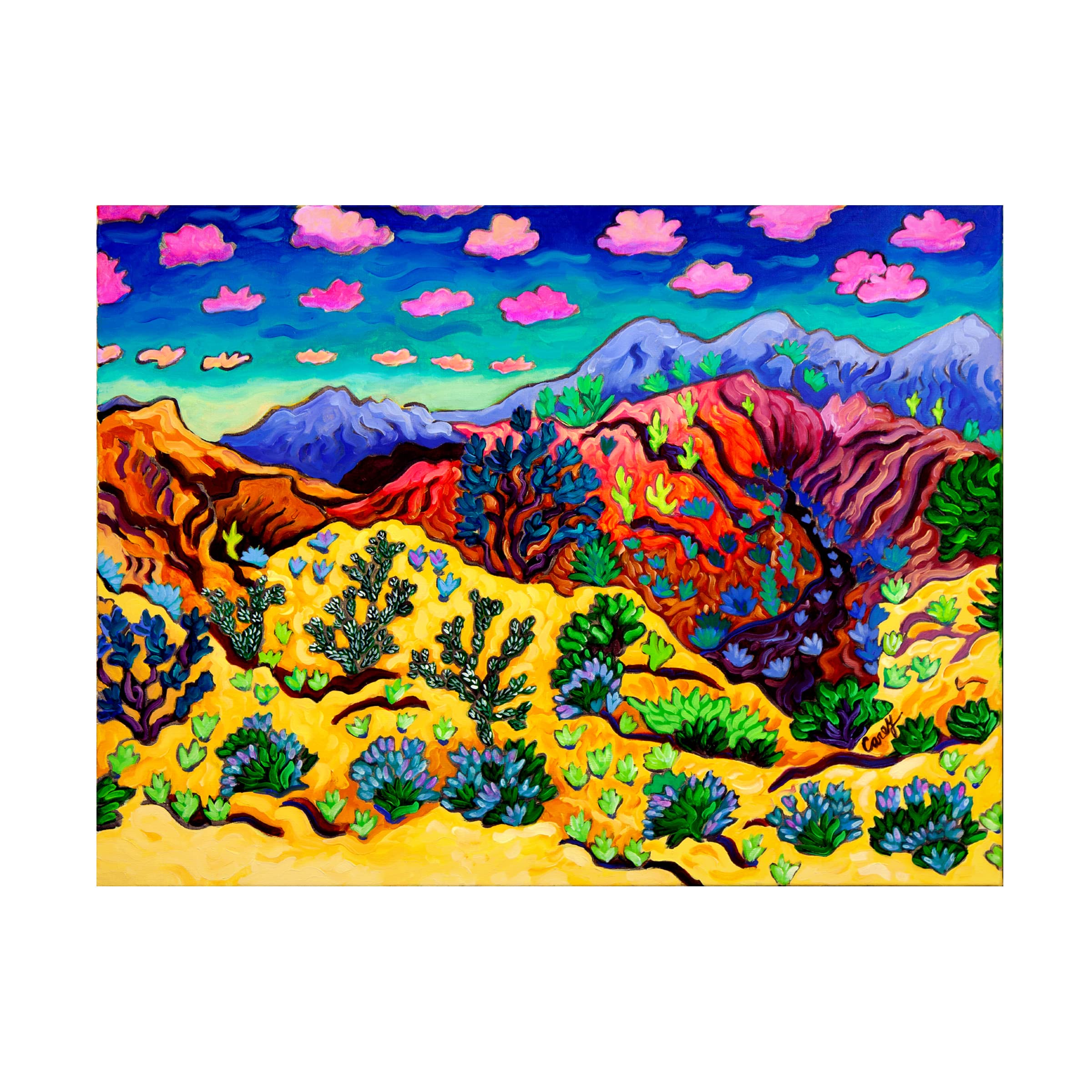 Trademark Fine Art 'Transported' by Cathy Carey - Stretched Canvas Wall Art Print for Living Room, Bedroom & Office Decor | Modern Abstract Landscape Painting