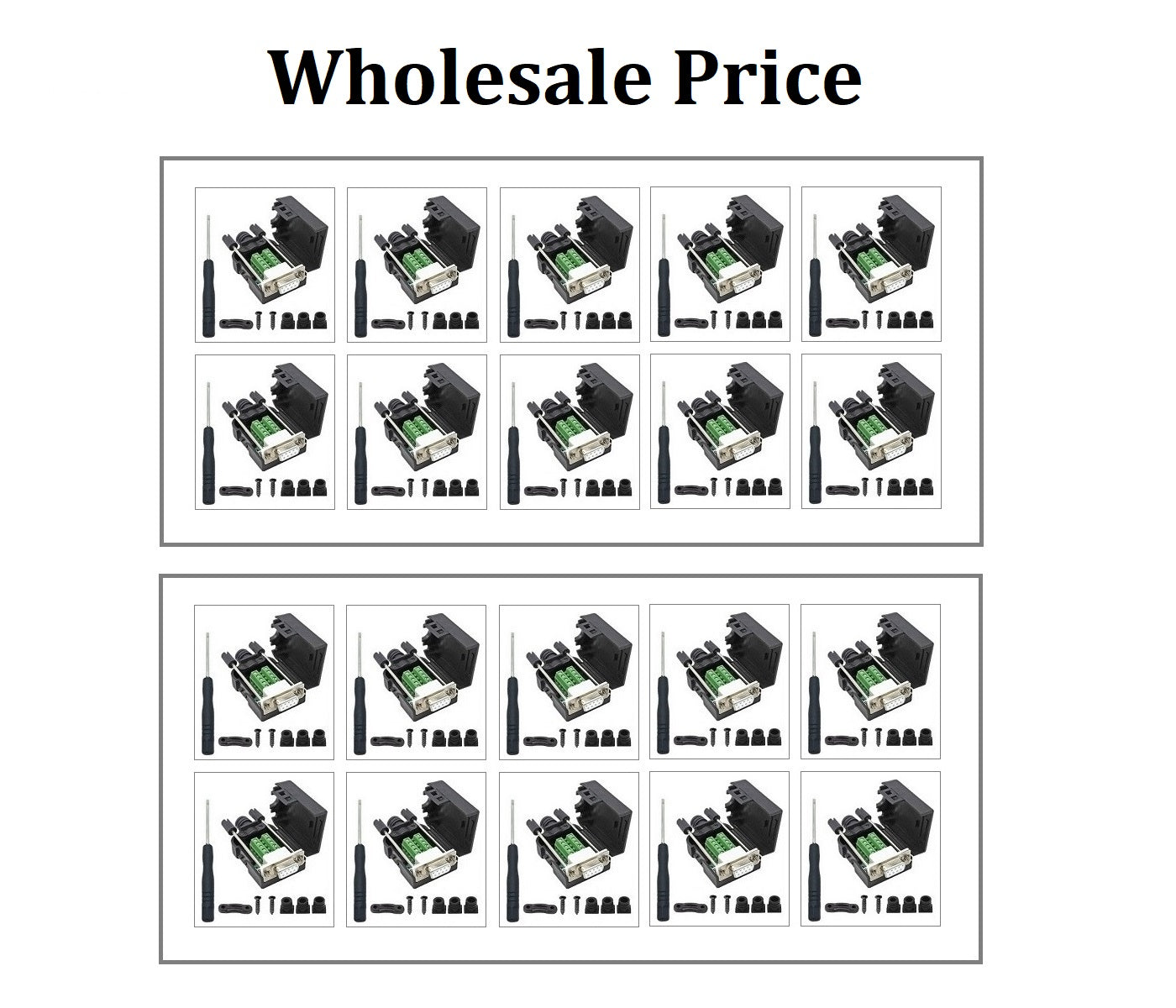 20PCS Female DB9 Solderless Breakout Connector - RS232 D-SUB 9 Pin Serial Port Terminal Adapter for Industrial Automation & Computer Networking