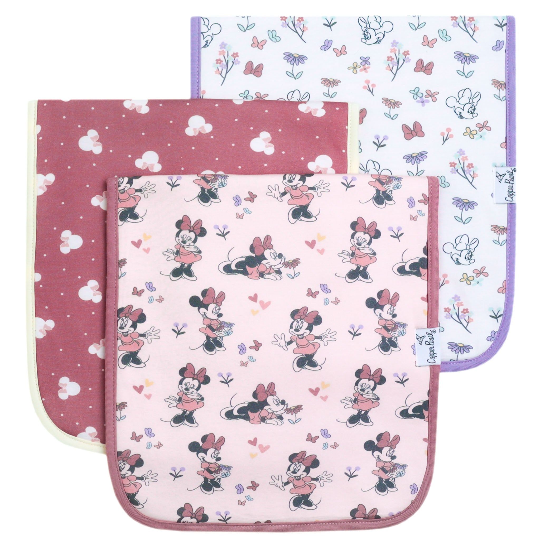 Minnie Mouse Premium Burp Cloths - Soft Absorbent Baby Bibs for Feeding & Spit-Up - Perfect for Newborns, Infants & Toddlers - Cute Disney Nursery Essentials for Diaper Bags & On-the-Go