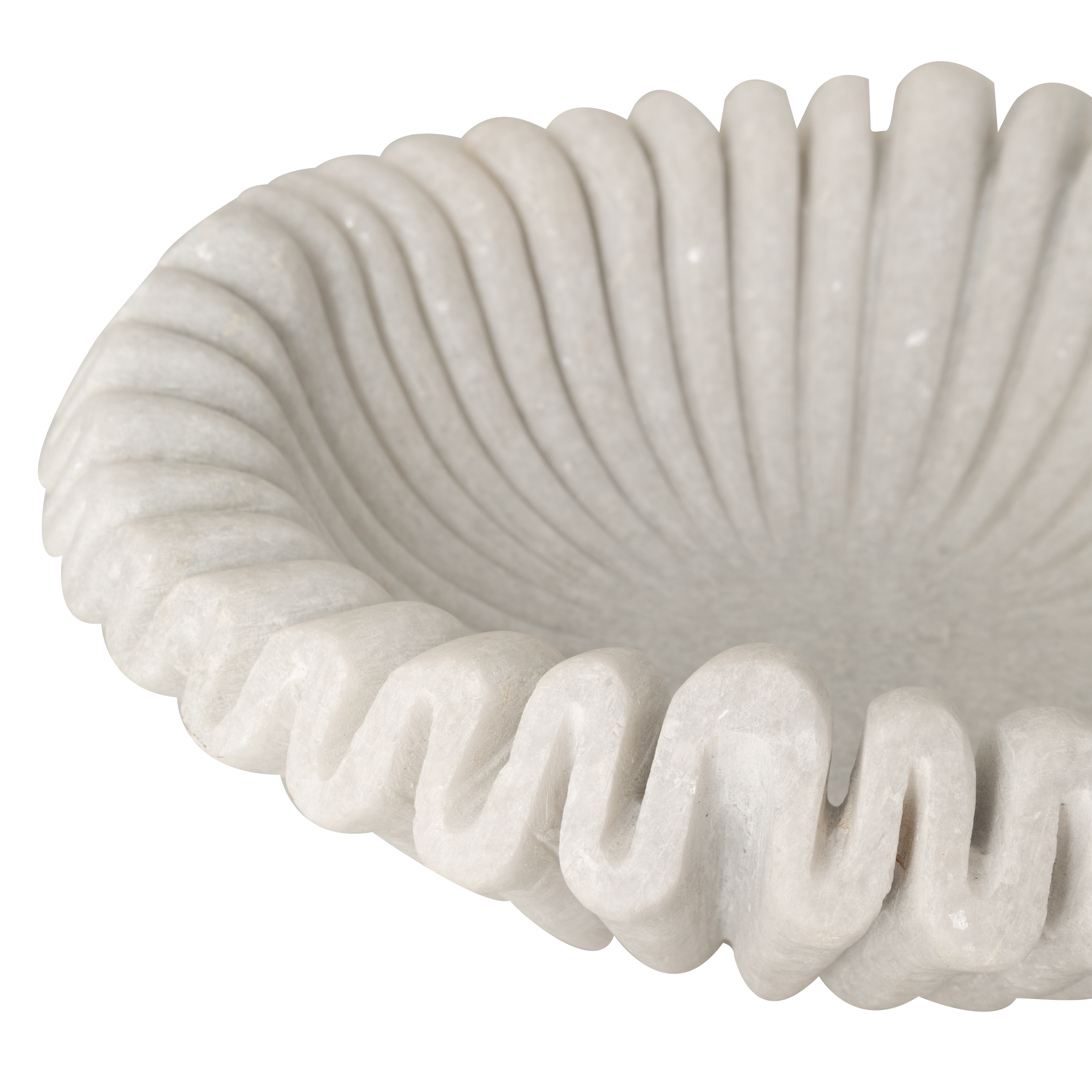 Elegant Marble Ruffle Bowl - Handcrafted Decorative Serving Bowl for Fruits, Nuts & Home Decor | Perfect for Dining Tables, Centerpieces & Gift Giving