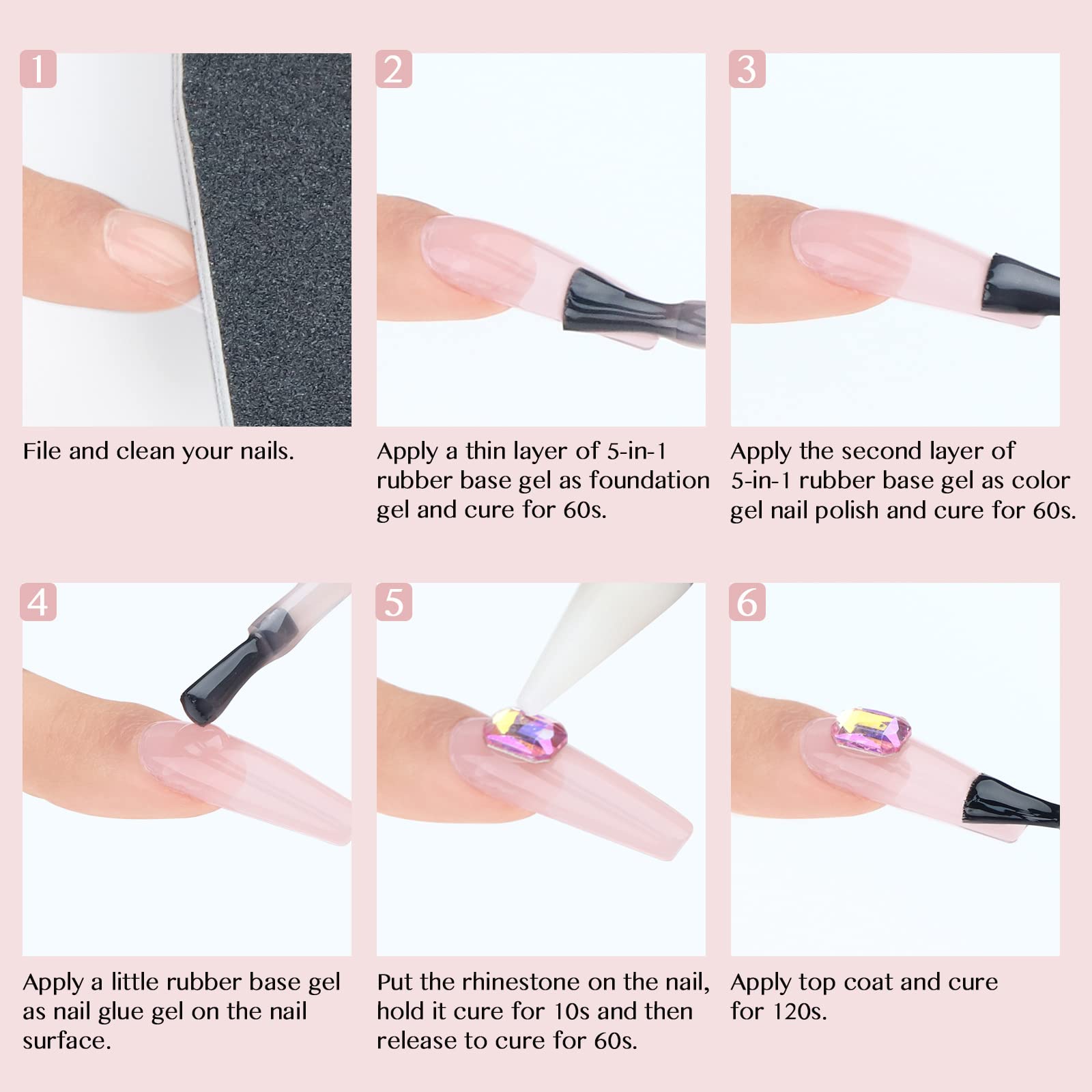 Saviland Professional Nail Extension Gel Kit - 60g Nude Pink Builder Gel for Strong Natural Nails with Brushes & Forms | DIY Manicure Set for Beginners | Home Salon & Nail Art Supplies | Perfect for Acrylic Nails, French Tips & Gel Extensions | At-Home Nail Care & Salon-Quality Results