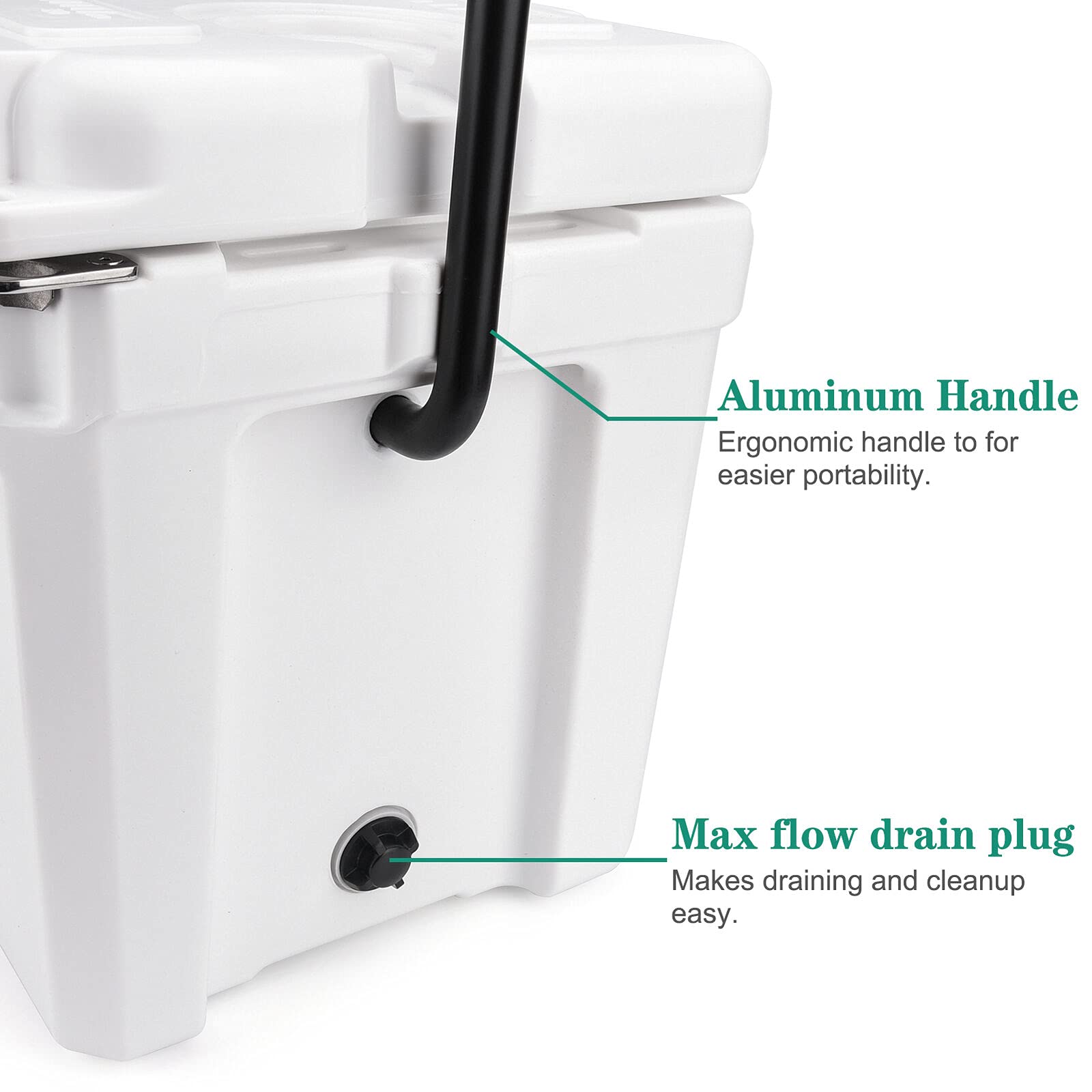 20 Quart DRM Camping Cooler - Insulated Ice Chest for Outdoor Adventures, Picnics & Beach Trips | Portable Grey Plastic Cooler Box for Camping, Tailgating & Backyard BBQs