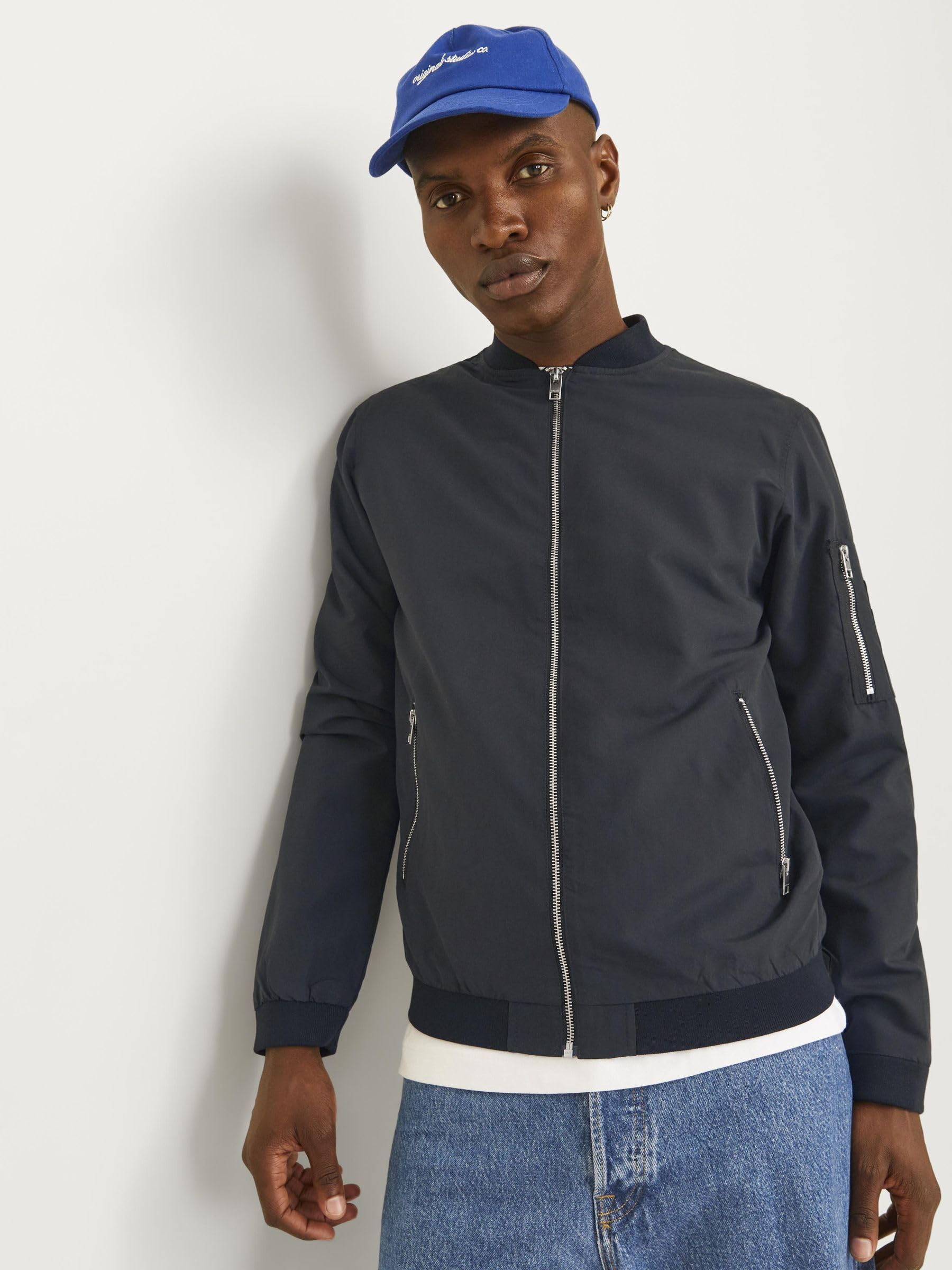 JACK & JONES Men's Plus Size Bomber Jacket for Casual Wear