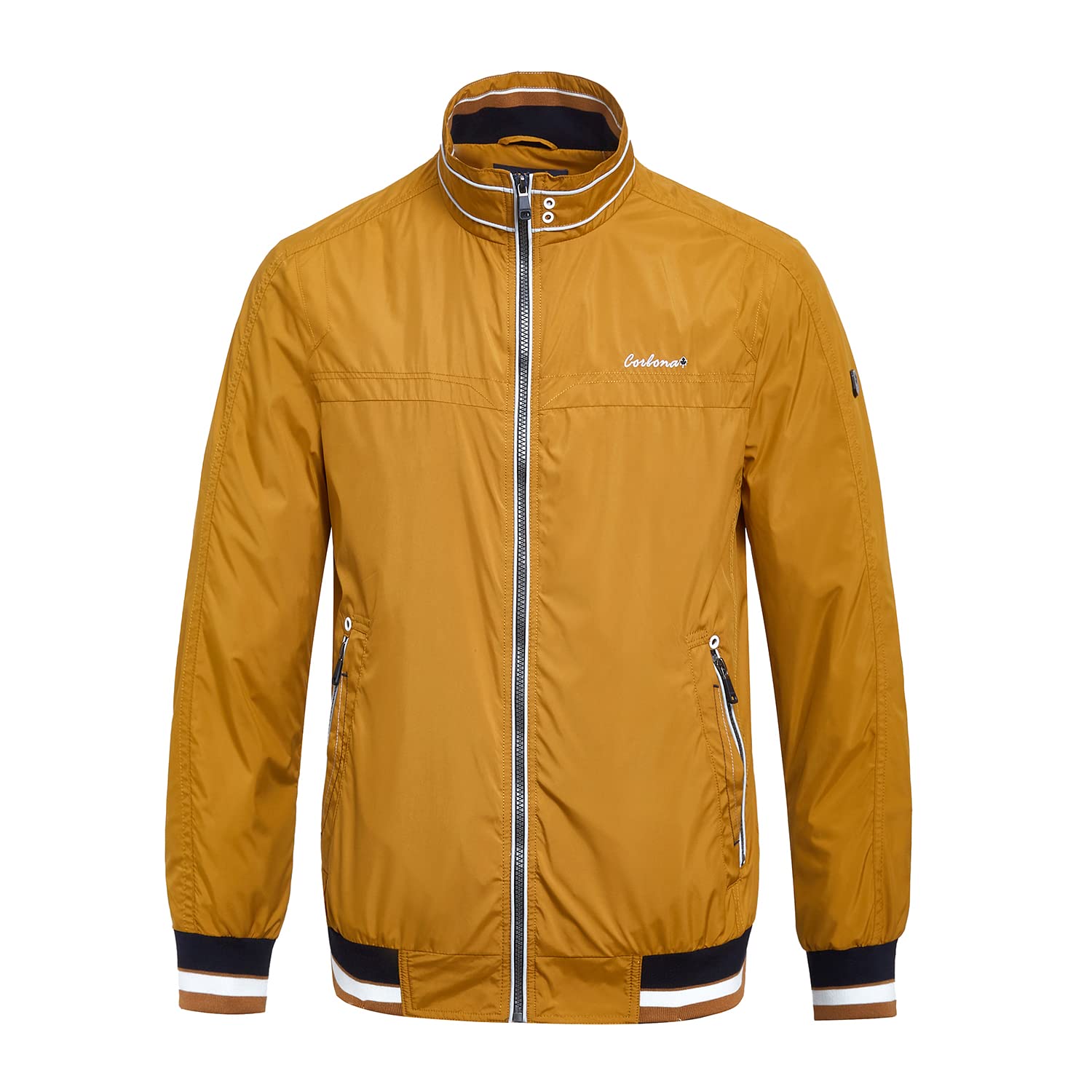 Corbona Men's Lightweight Windproof Jacket - Outdoor Casual Windbreaker with Multi Pockets, Ideal for Golf, Hiking, and Daily Wear