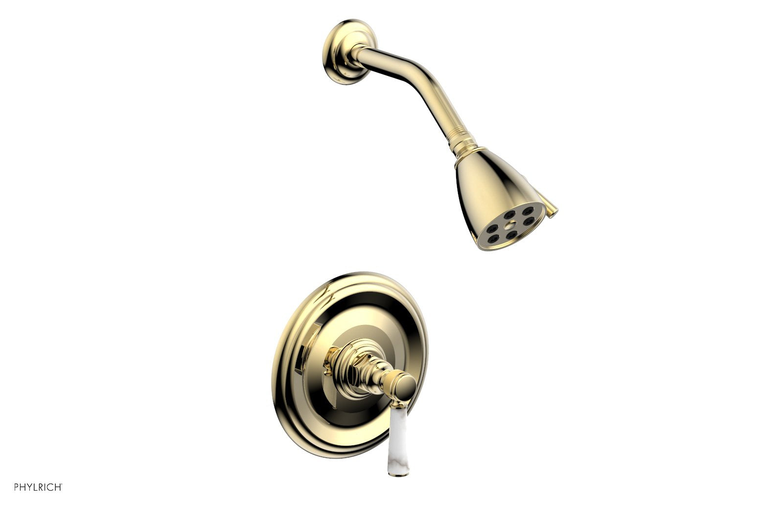 HEX TRADITIONAL Pressure Balance Shower Set - White Marble Finish, 500 GPM, 23 Function Spray - Perfect for Modern Bathroom Renovations & Spa-Like Shower Experience