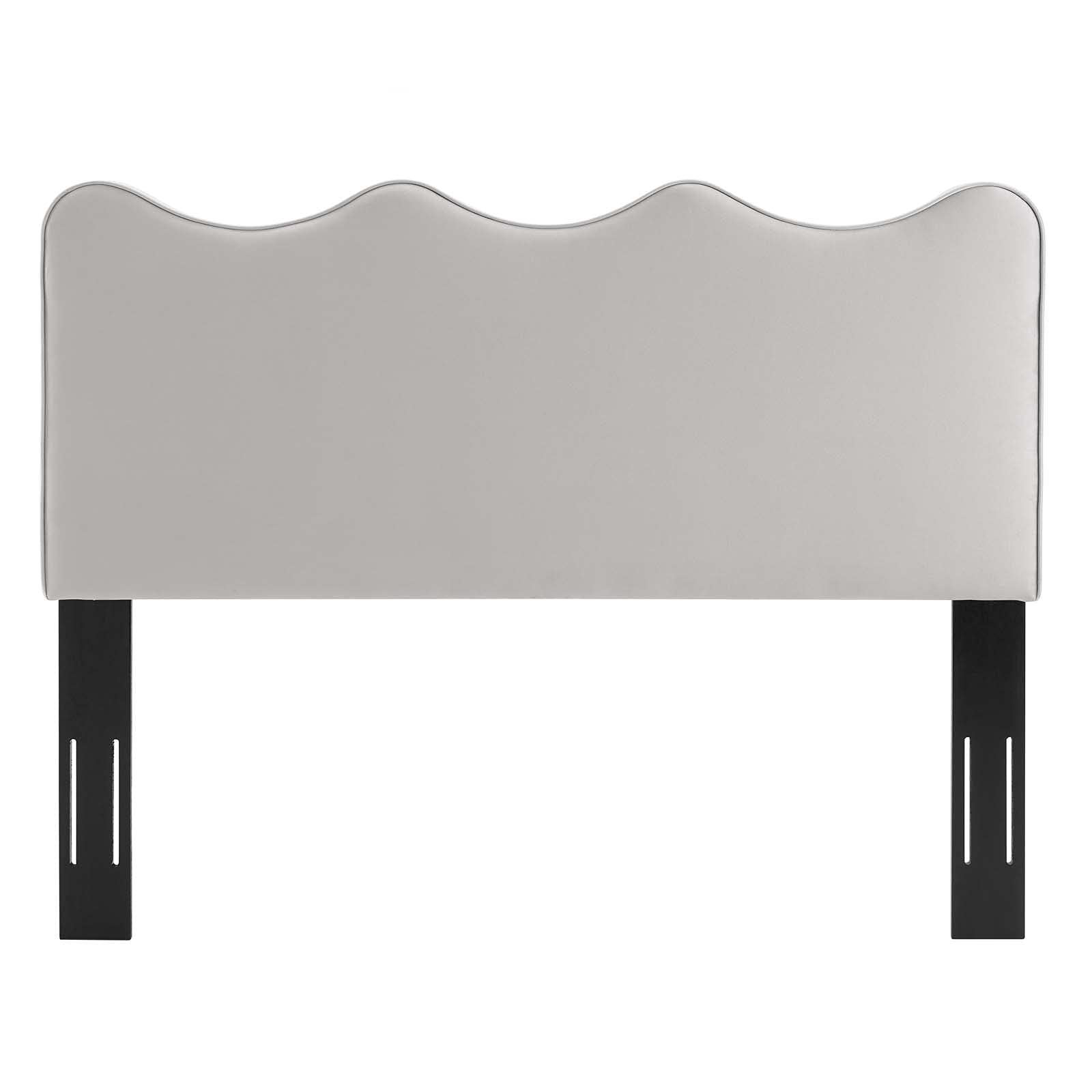 Velvet Upholstered Headboard - Full/Queen Size, Light Grey Modern Bed Frame for Master & Guest Bedrooms | Elegant Bedroom Decor & Cozy Sleeping Experience