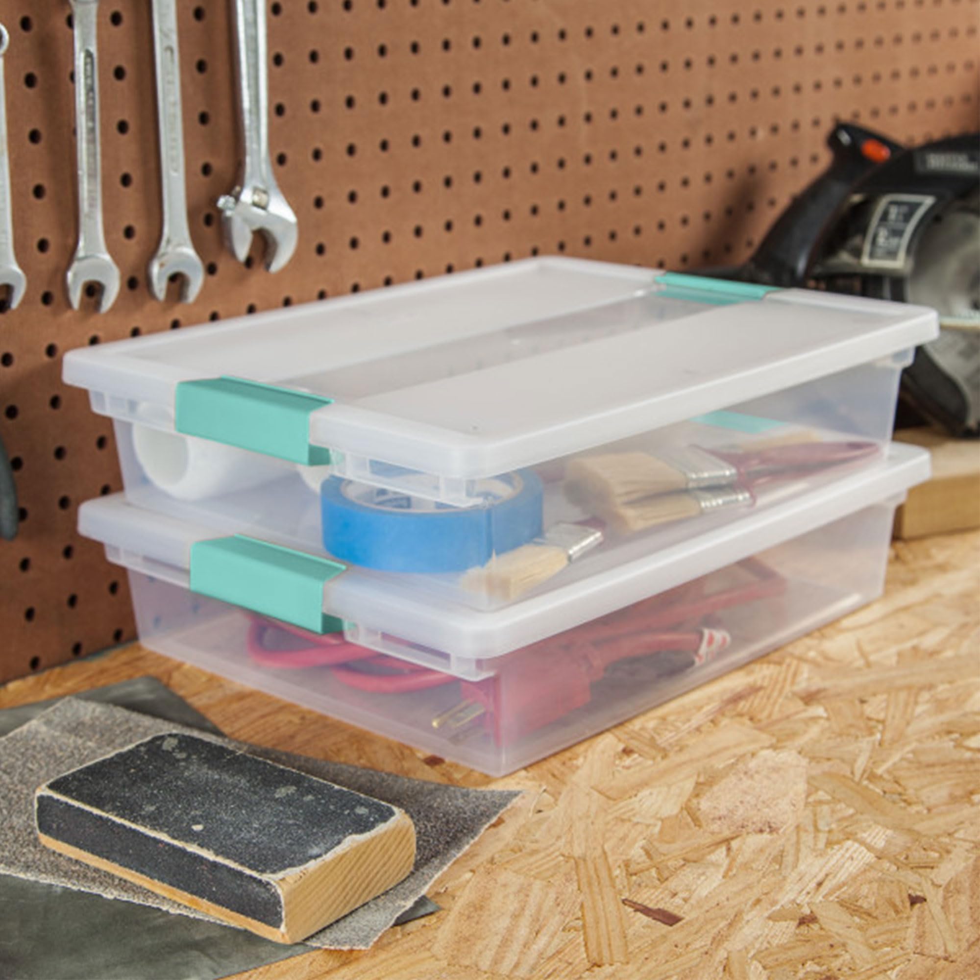 Sterilite 18-Pack Clear Plastic Storage Box with Secure Clip Lid - Perfect for Organizing Crafts, Office Supplies & Household Items - Ideal for Home, Office & School Organization