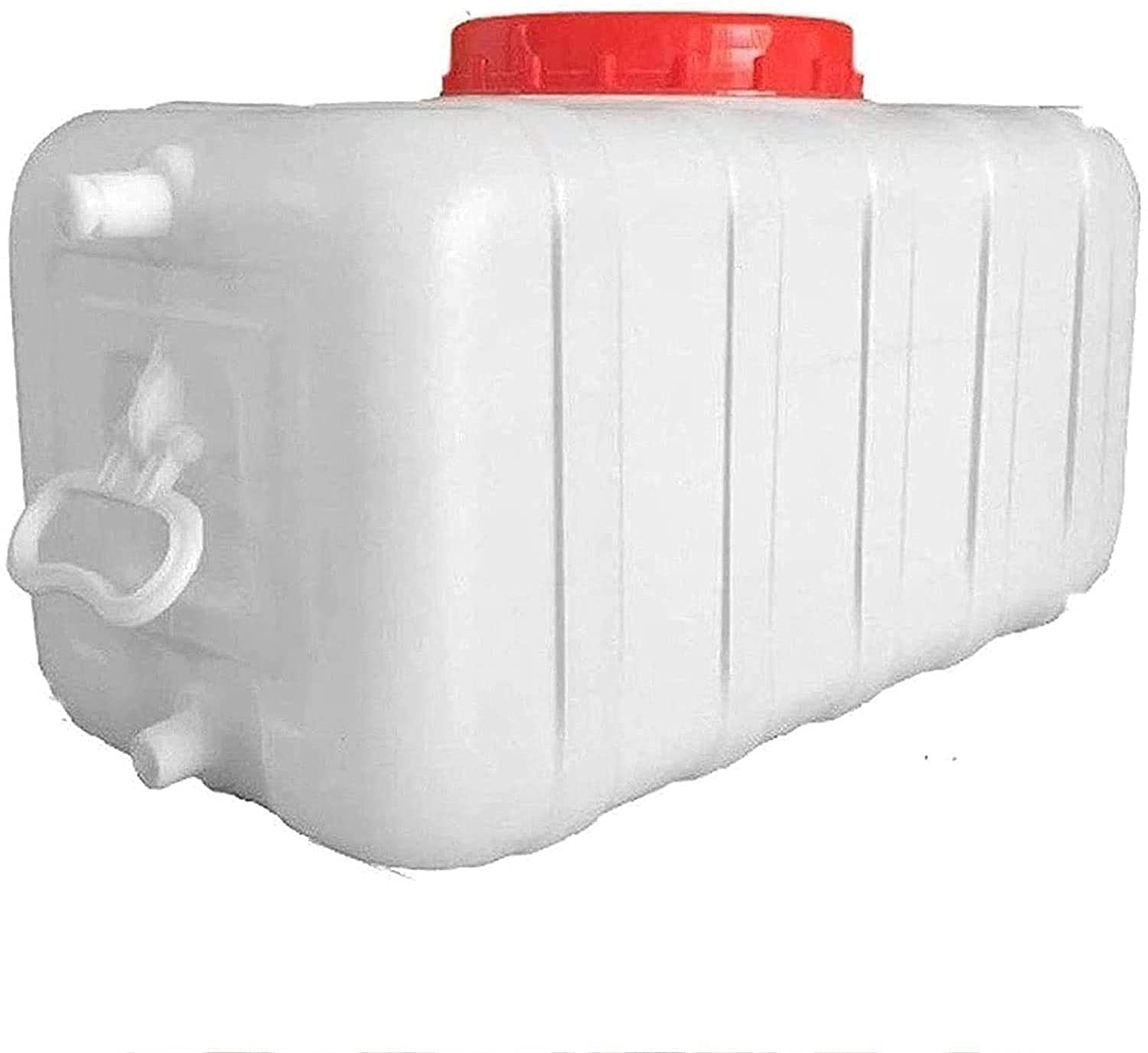 HYLWZ 25L Plastic Water Storage Tank - Horizontal Square Design with Bucket Cover & Valve - Portable Water Carrier for Garden, Farm, Camping & Car Use - Outdoor Water Tank for Irrigation, Emergency & Travel