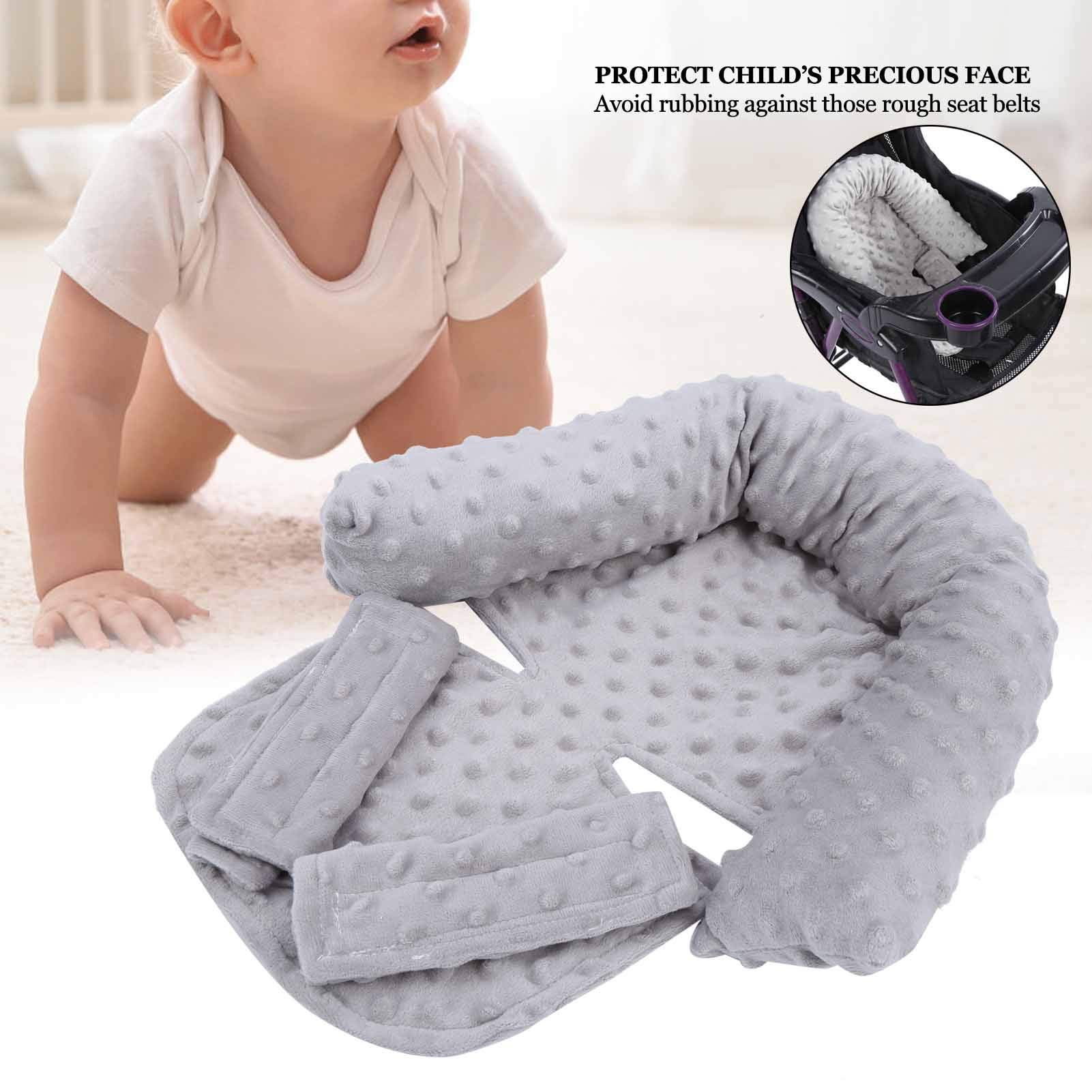 **Premium Infant Head & Body Support Pillow - Detachable Stroller Pad with Toys, Portable Baby Snuggle Mattress for Newborns (Gray) - Perfect for Strollers, Car Seats & Cribs**