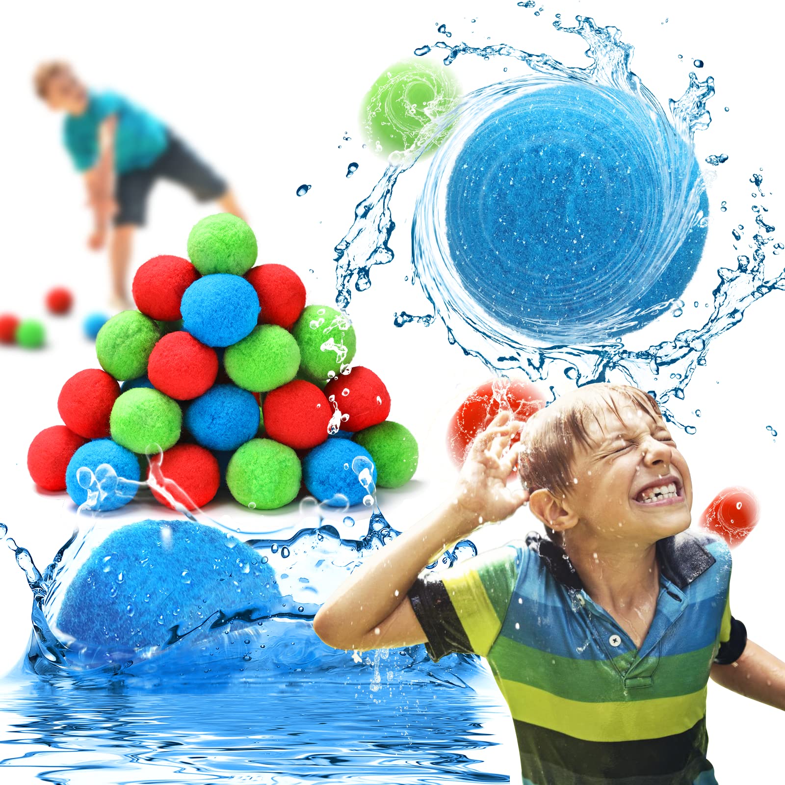 62 Pack Reusable Water Balloons for Kids & Adults - Splash Water Toys with Storage Bags for Summer Outdoor Games, Pool Party, Beach Fun, Backyard Water Fights, and Swimming Pool Activities