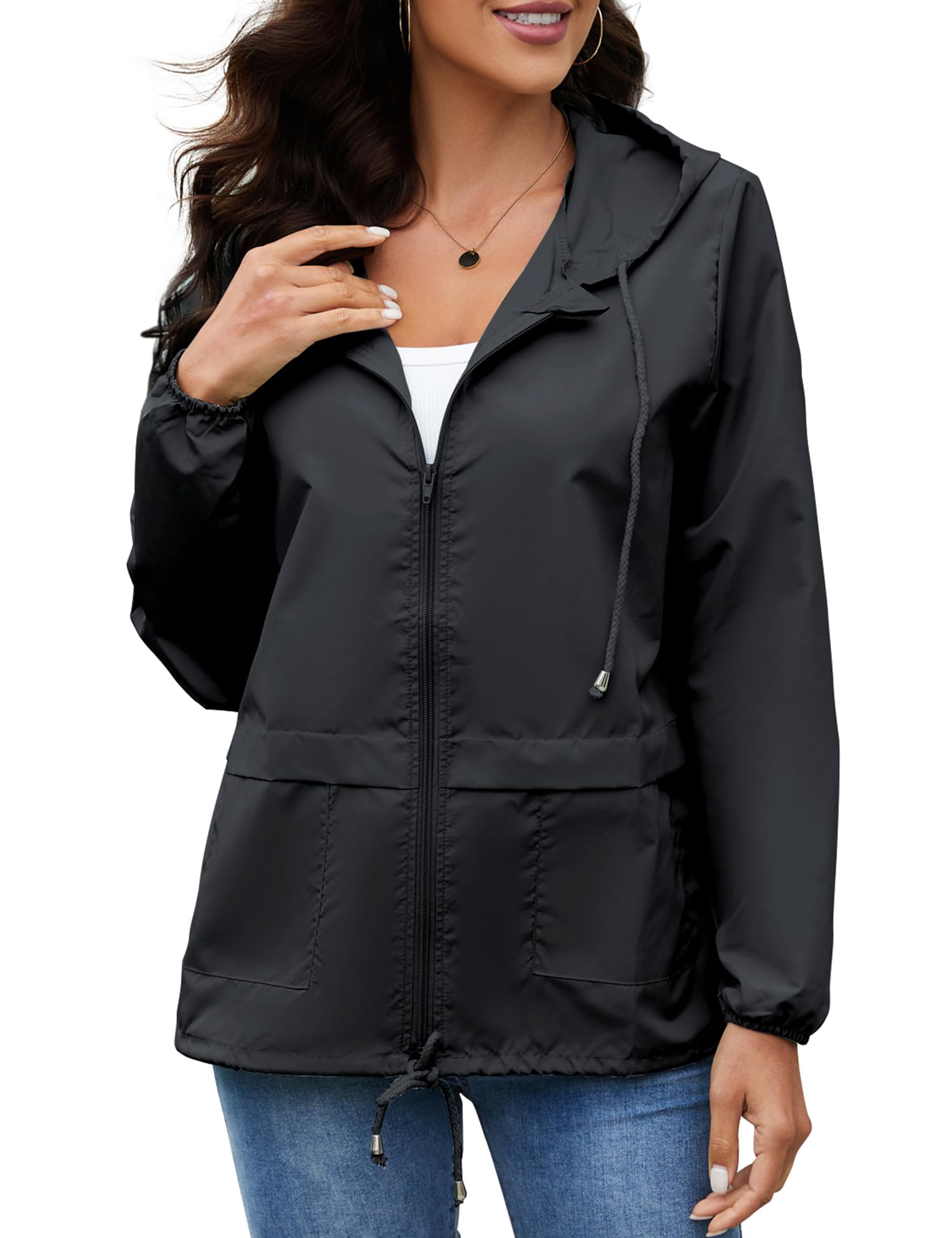 Waterproof Lightweight Women's Raincoat Windbreaker with Hood - Outdoor Trench Coat for Rainy Weather (Sizes S-XXL) | Perfect for Hiking, Commuting & Travel