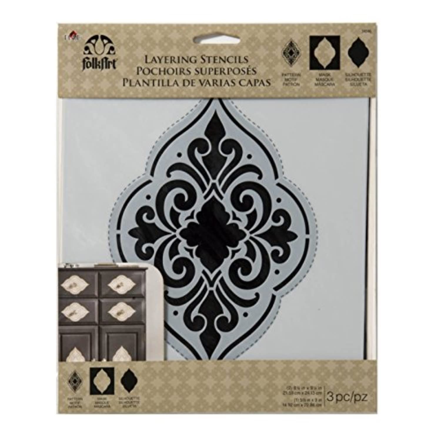 FolkArt Medallion Stencil for Home Decor - DIY Wall & Furniture Painting