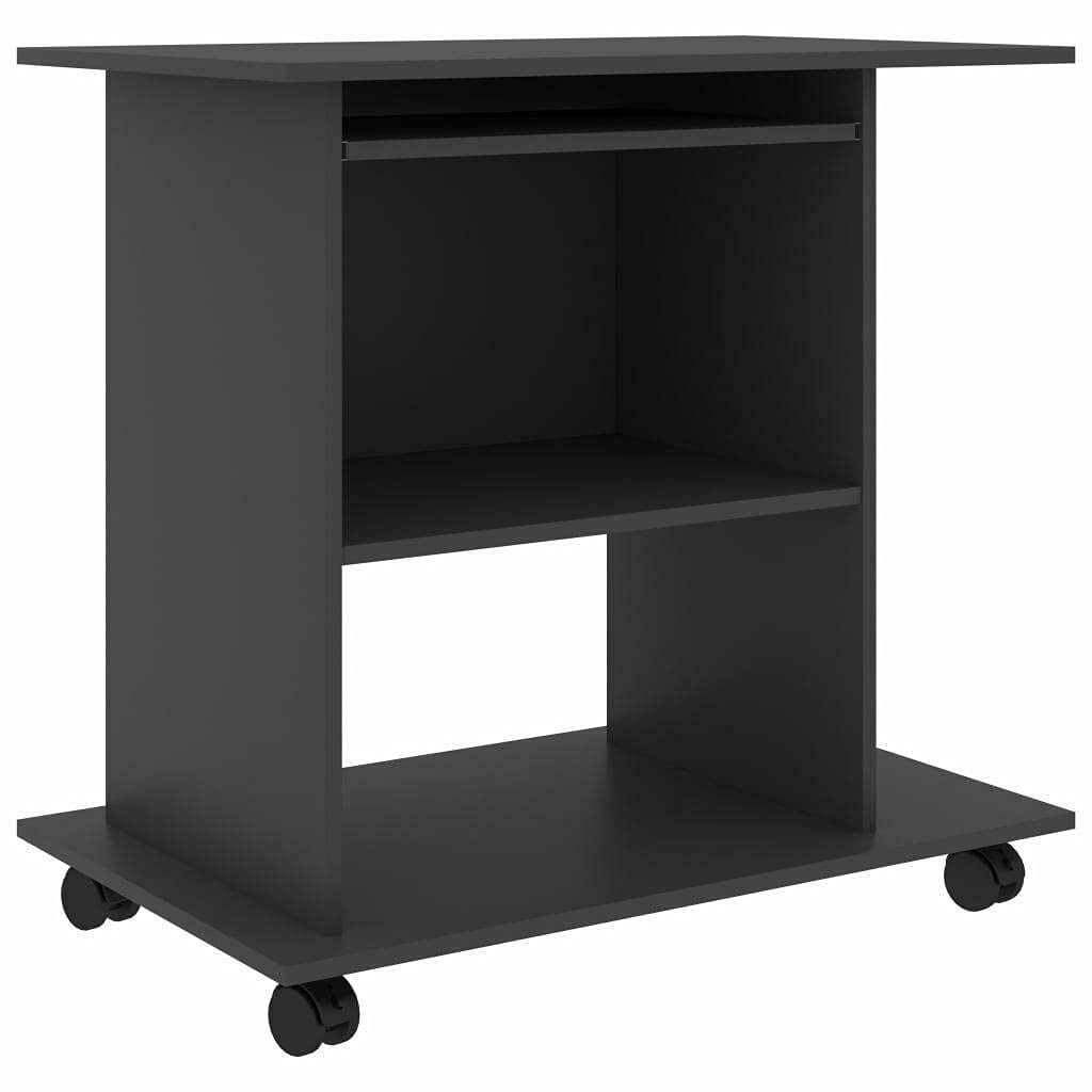 Ergonomic Gray Computer Desk - Sturdy Chipboard Home Office Desk with Storage Shelf, Perfect for Small Spaces & Remote Workstations