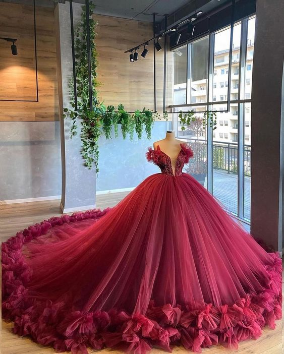 Elegant A-Line V-Neck Wedding Dress Ball Gown for Bride - Perfect for Evening Ceremonies, Prom & Formal Events | Style J4586