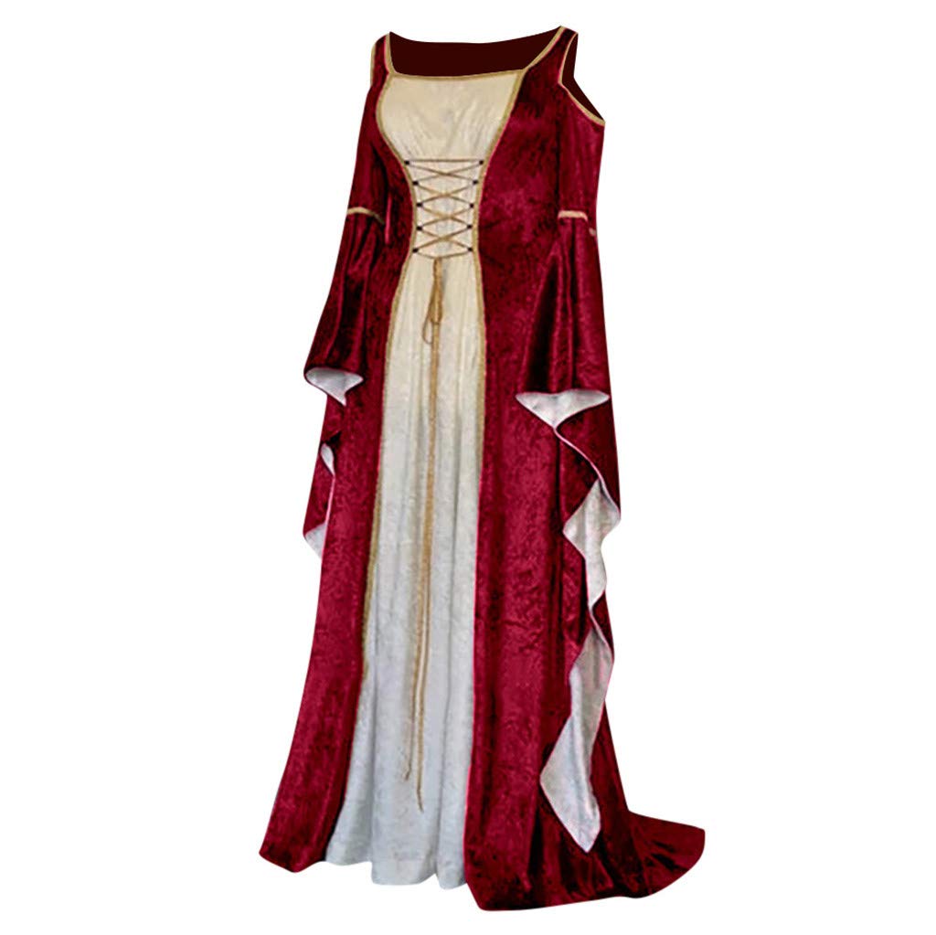 Celtic Scottish Dresses for Women - Gothic Victorian Vintage Medieval Long Sleeve Costume Plus Size | Perfect for Renaissance Fairs, Cosplay, and Themed Parties