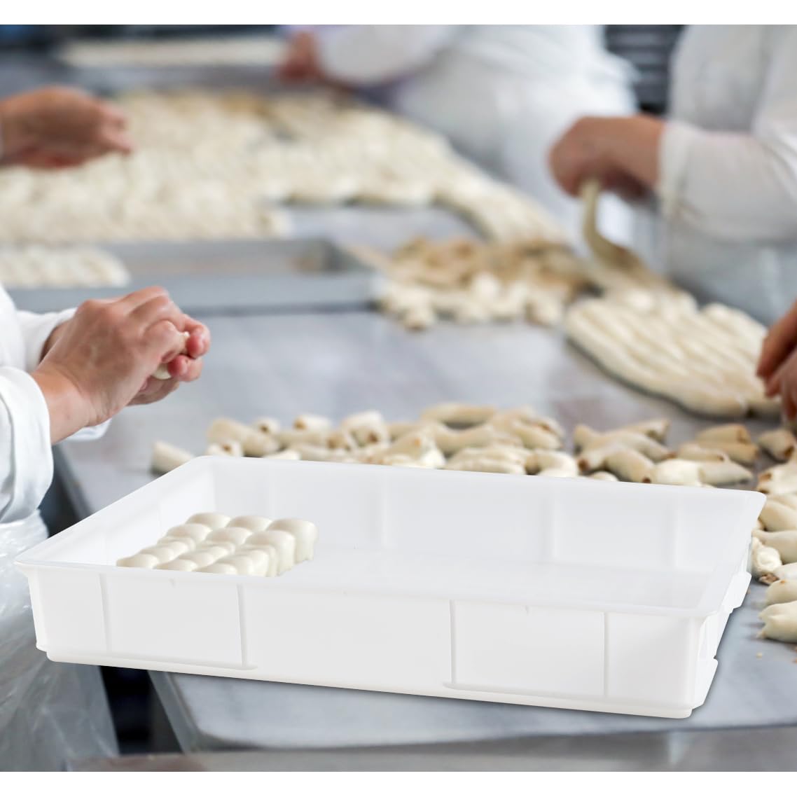 4-Pack Commercial Stackable Pizza Dough Proofing Boxes - Plastic Bread & Pastry Dough Trays for Bakeries, Restaurants & Home Baking