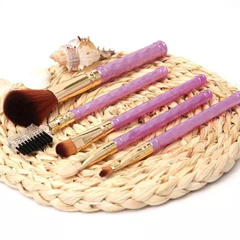 Sunaina 5-Piece Synthetic Makeup Brush Set - Foundation, Powder & Eye Makeup Brushes Kit (Colors May Vary) | Perfect for Professional Makeup Artists & Beginners | Home, Travel & Salon Use