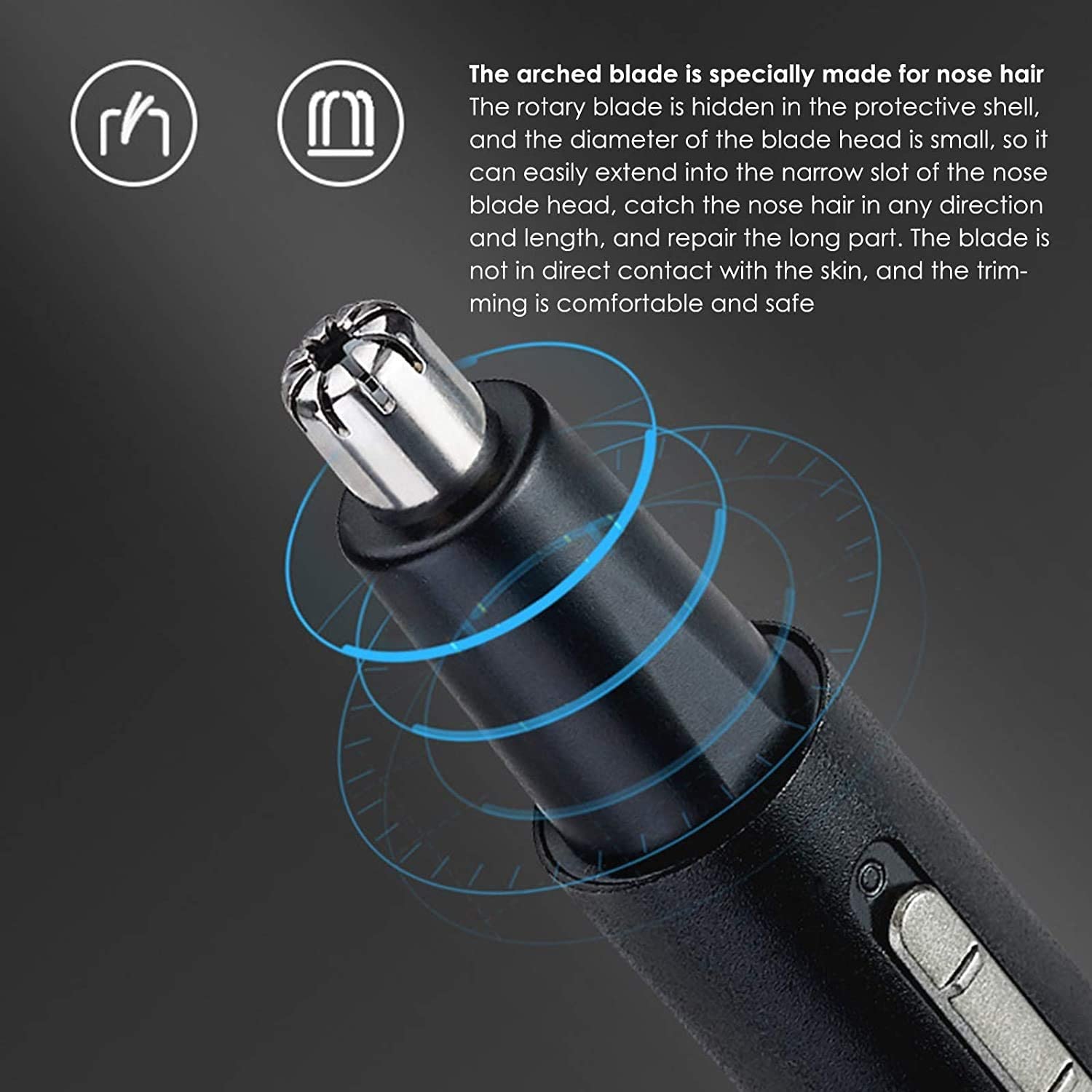 USB Rechargeable Nose & Ear Hair Trimmer for Men & Women - Painless Professional Grooming Kit with Waterproof Dual Edge Blades (Easy Cleaning) - Perfect for Travel, Home & Personal Care Routines