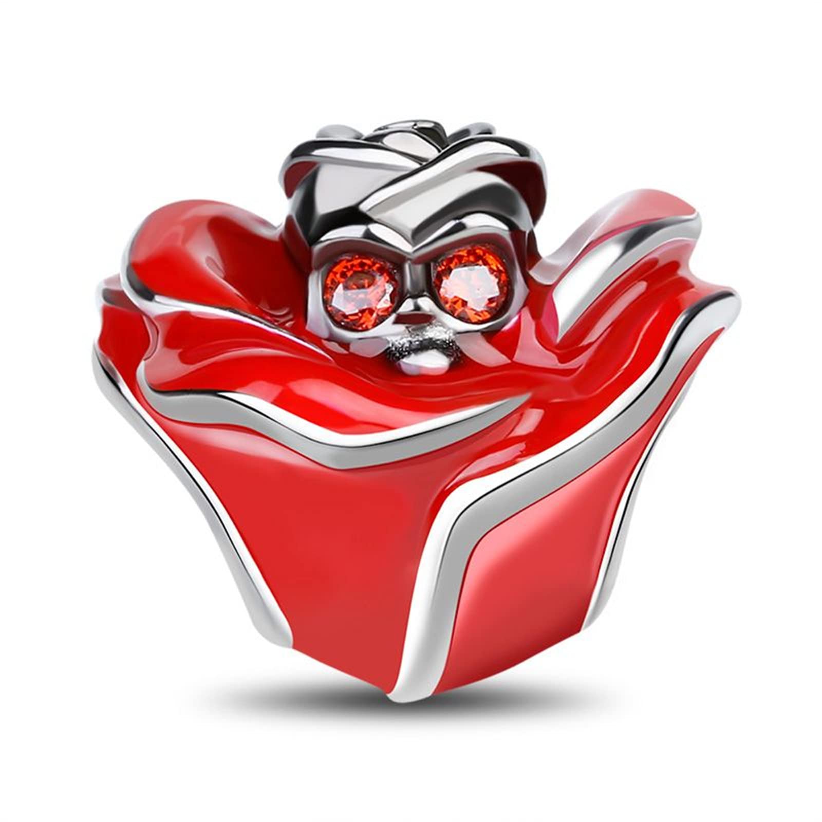 925 Sterling Silver Skull and Rose Charm Bead - Gothic Jewelry for Bracelets & Necklaces - Perfect Halloween Gift for Women & Men - Live for the Beauty of Today - Ideal for Gothic Fashion, Punk Style, and Dark Romantic Outfits